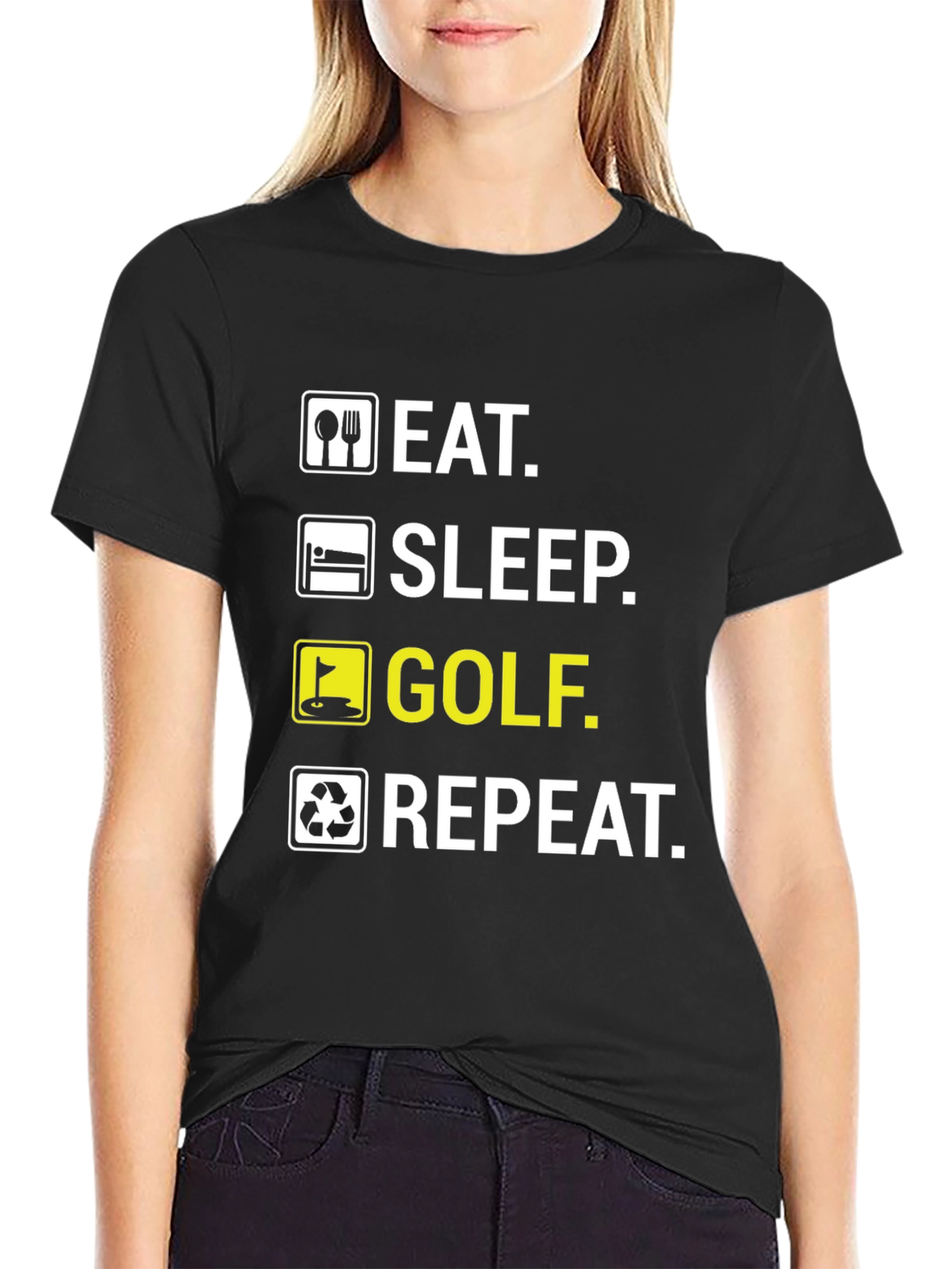 Eat Sleep Golf Repeat Funny T-Shirt