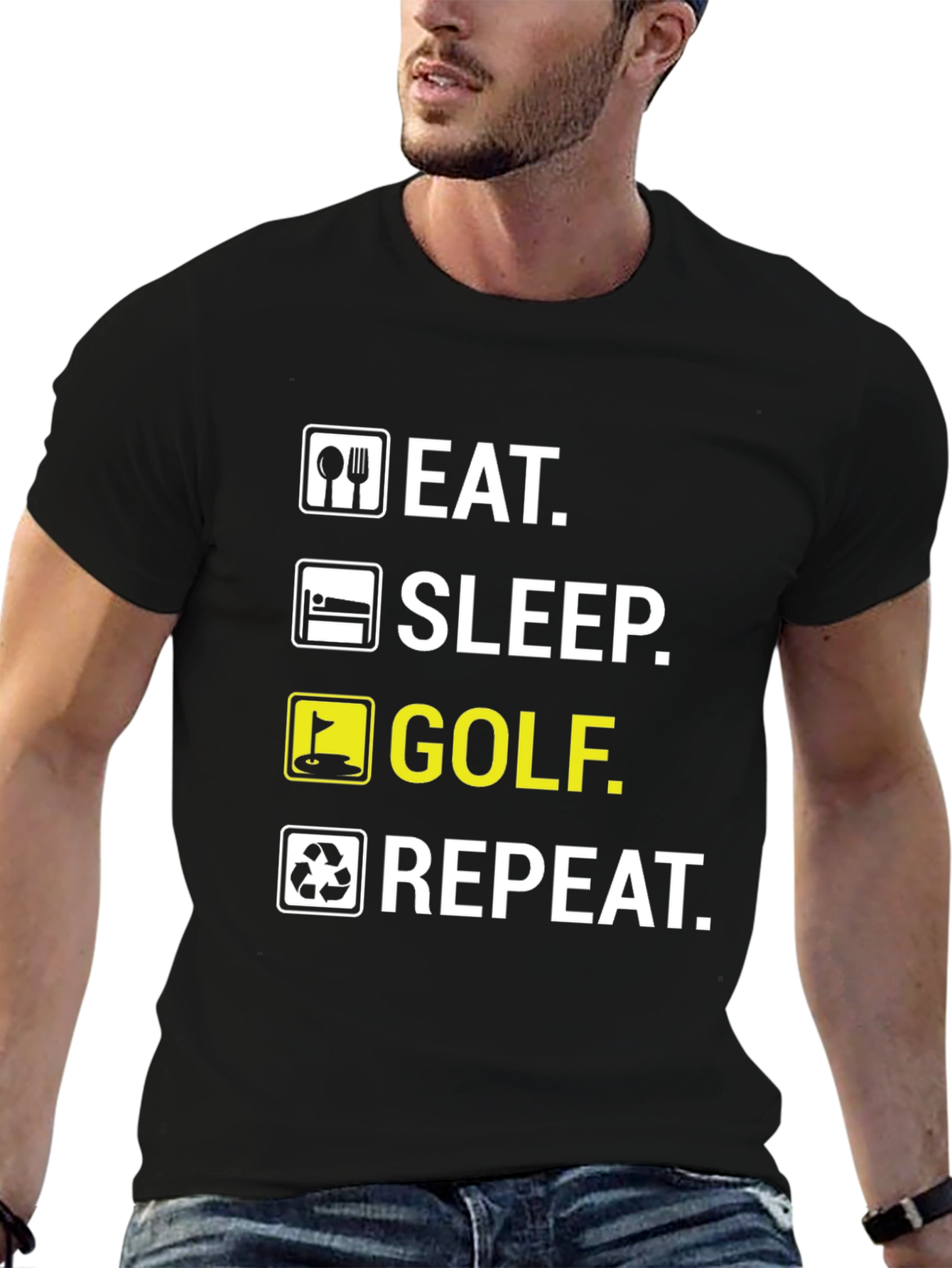 Eat Sleep Golf Repeat Funny T-Shirt