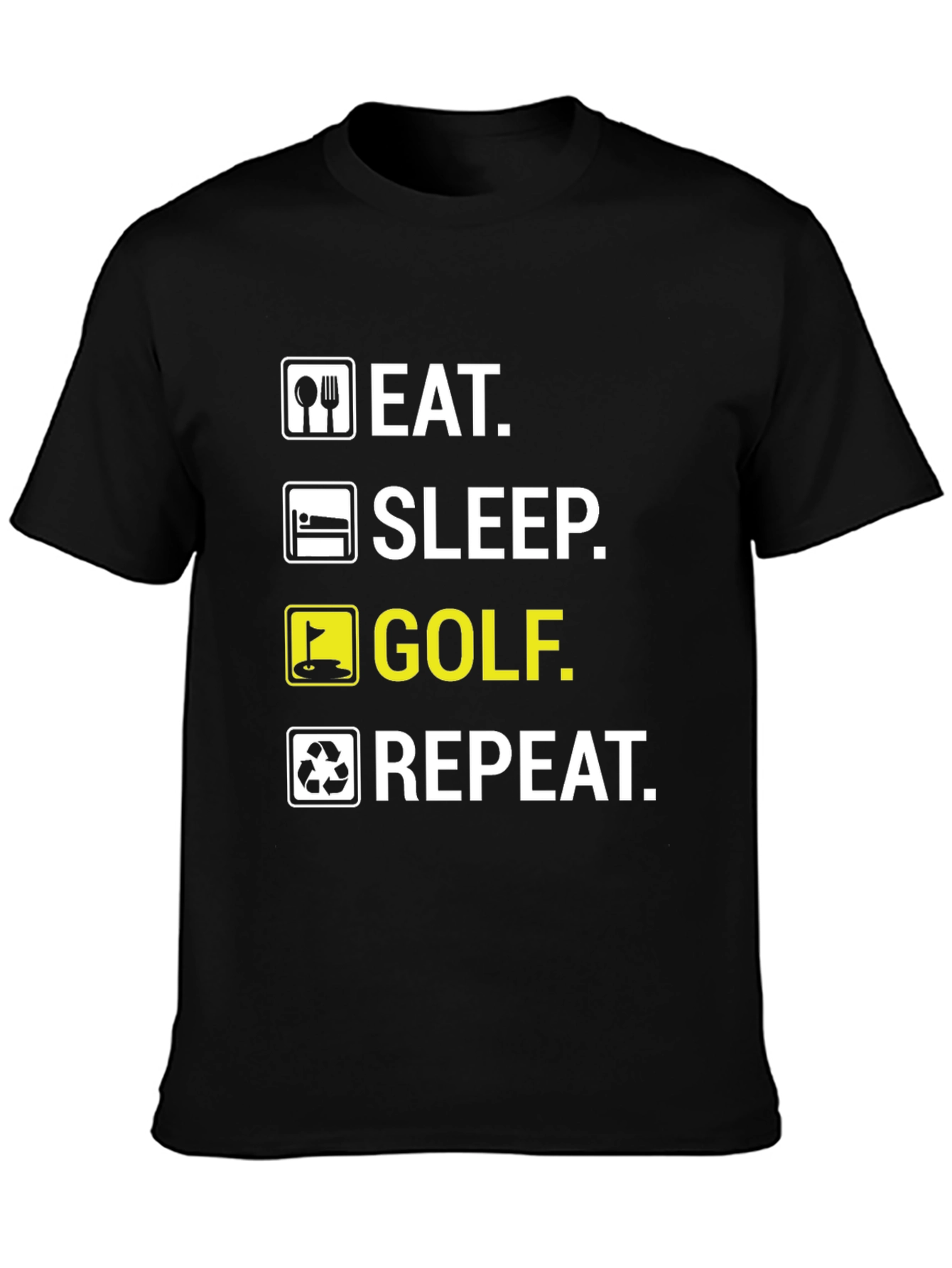 Eat Sleep Golf Repeat Funny T-Shirt