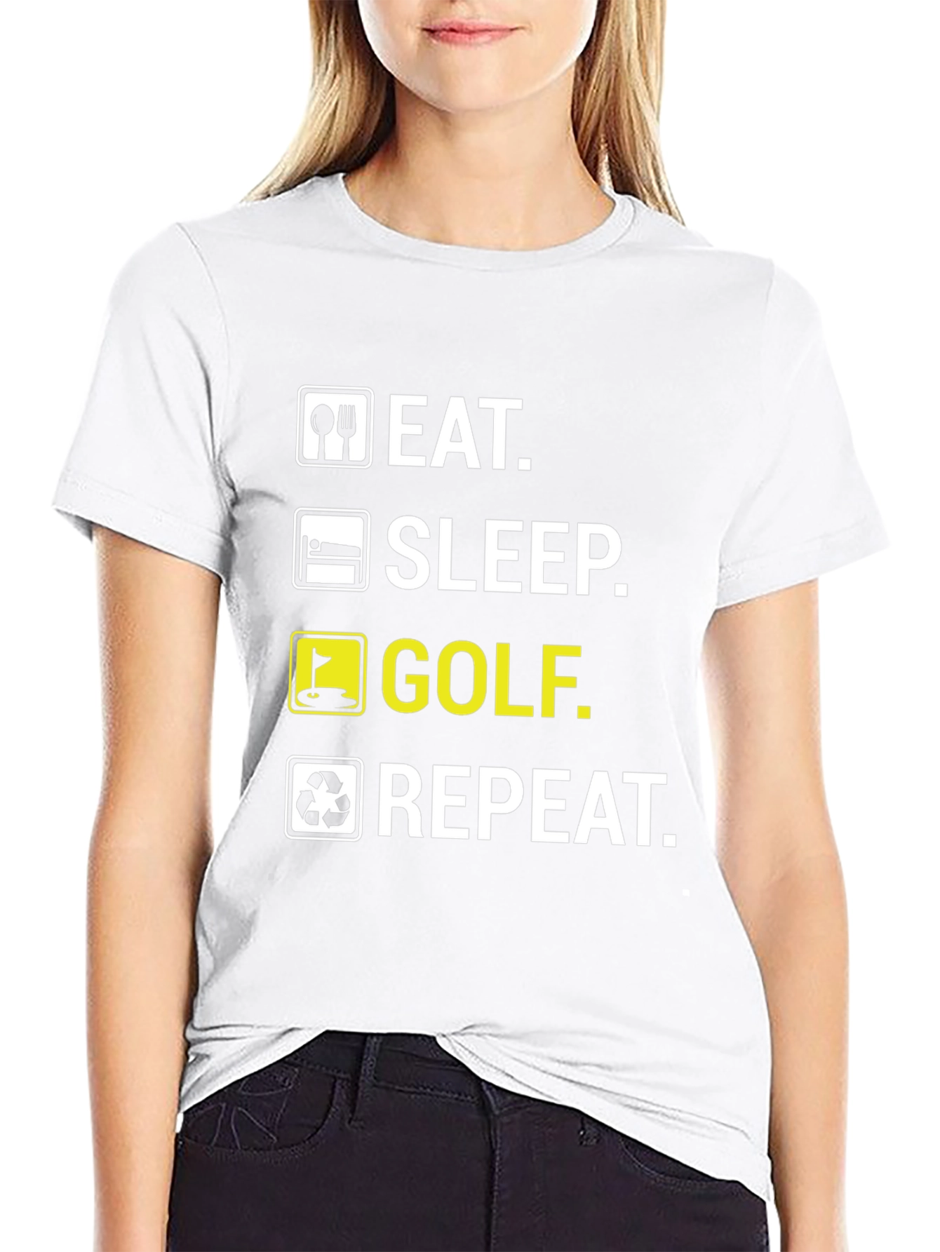 Eat Sleep Golf Repeat Funny T-Shirt
