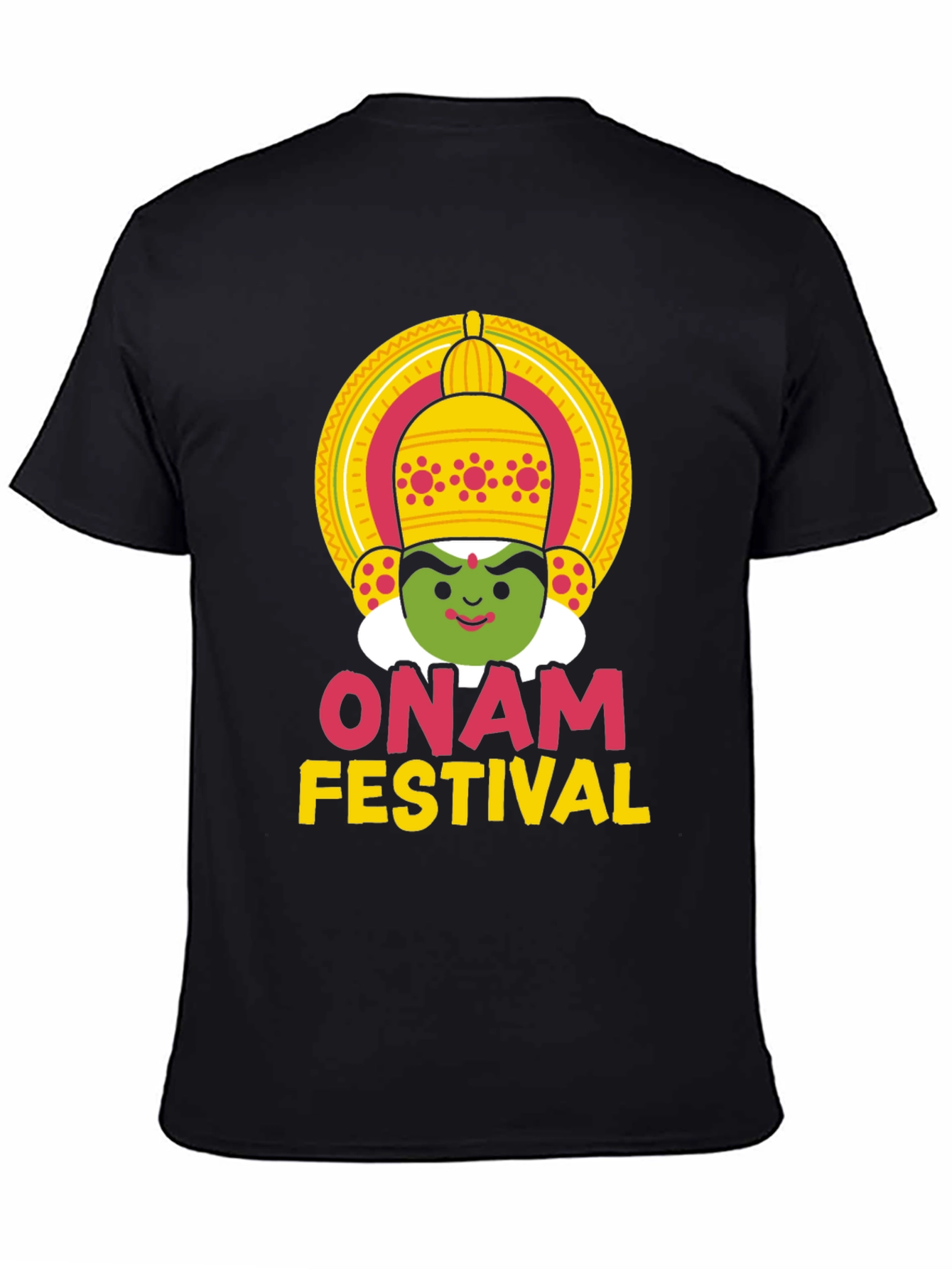 Onam Festival Graphic Tee - Unisex Black T-Shirt
