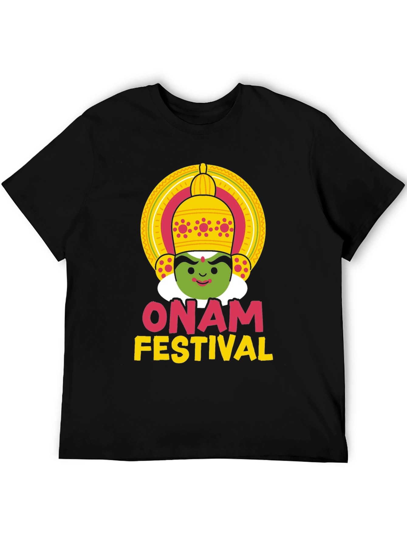 Onam Festival Graphic Tee - Unisex Black T-Shirt
