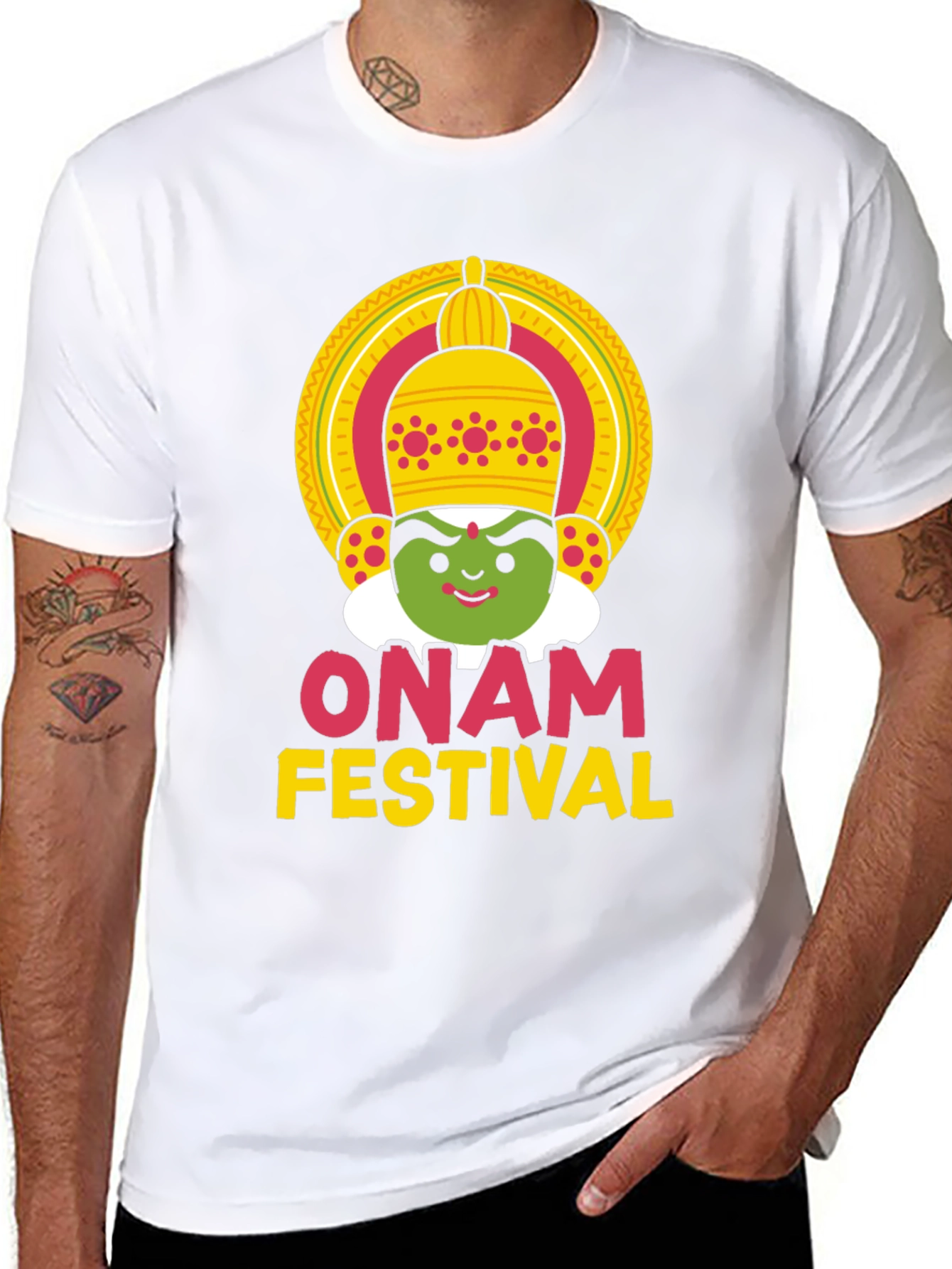 Onam Festival Graphic Tee - Unisex Black T-Shirt