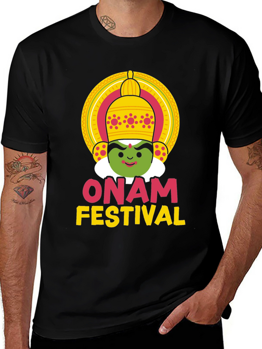 Onam Festival Graphic Tee - Unisex Black T-Shirt