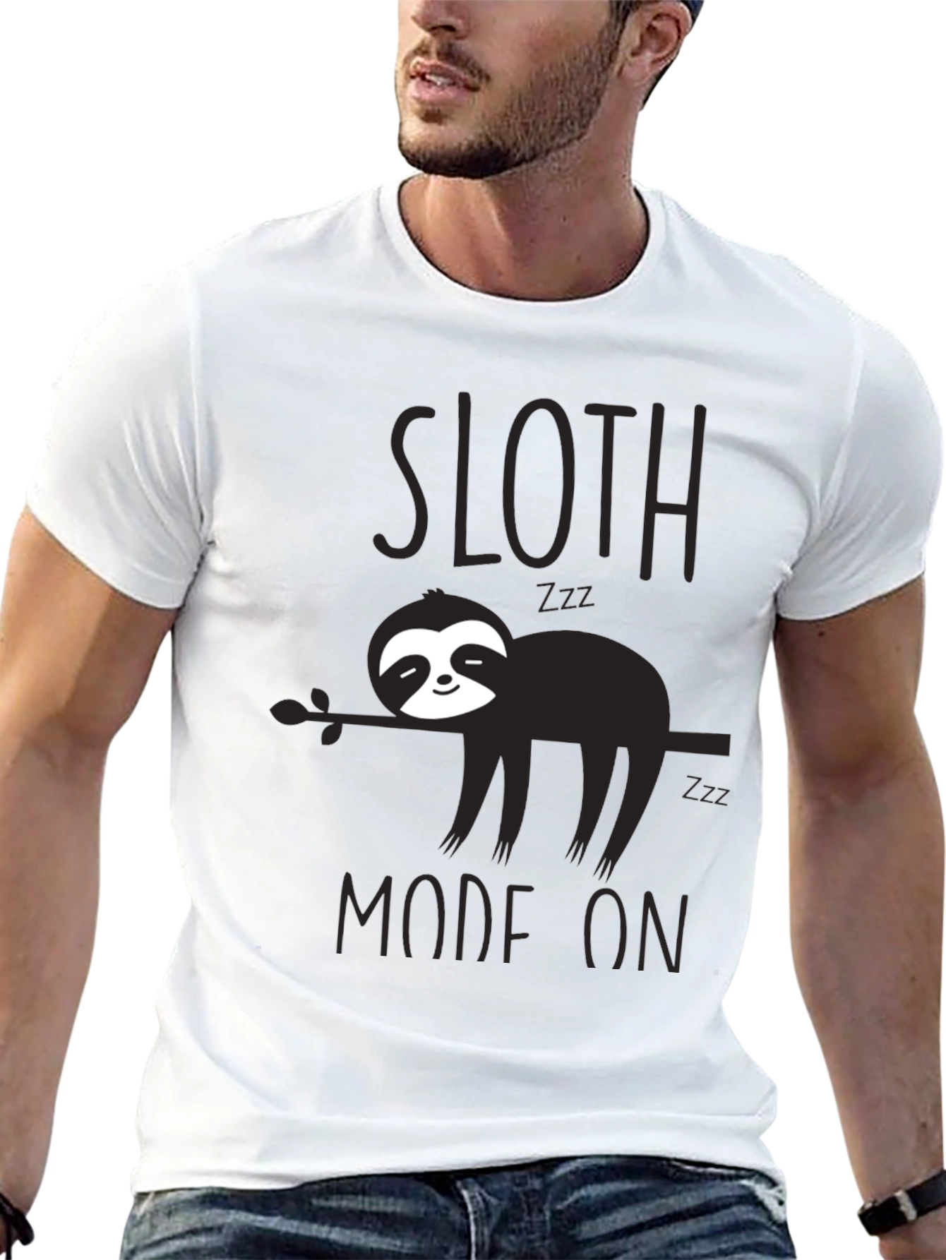 Sloth Mode On Black T-Shirt