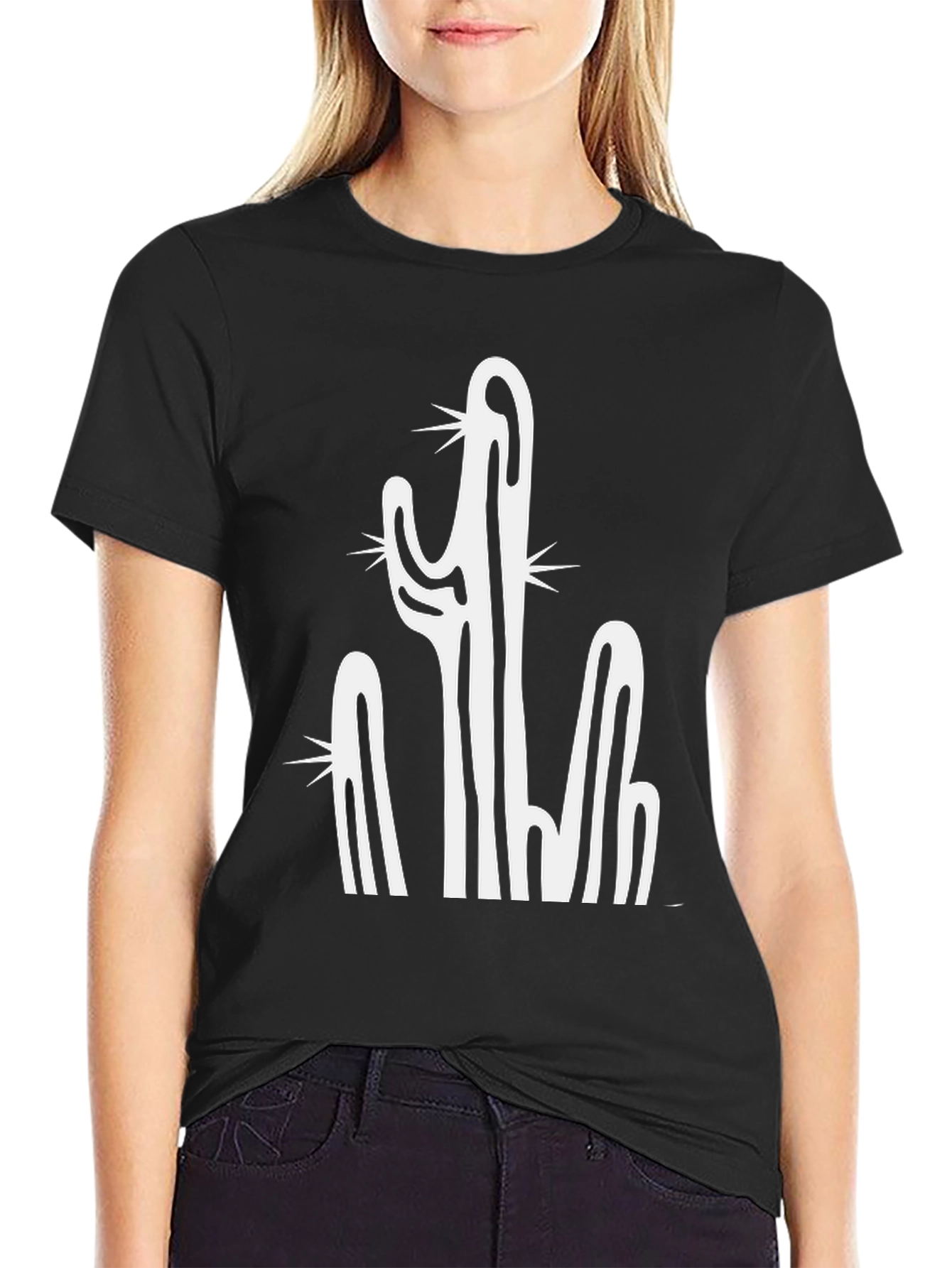 Cactus Graphic Black T-Shirt