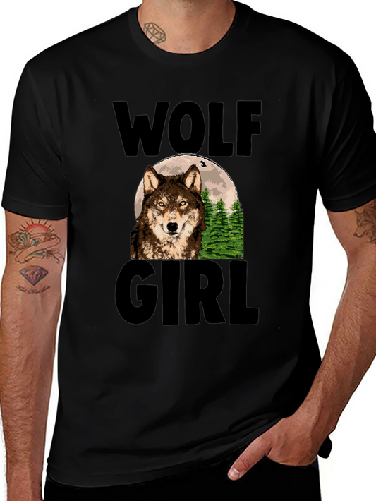 Wolf Girl Graphic Print T-Shirt