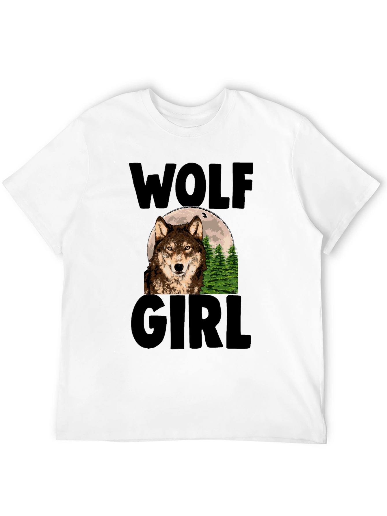 Wolf Girl Graphic Print T-Shirt