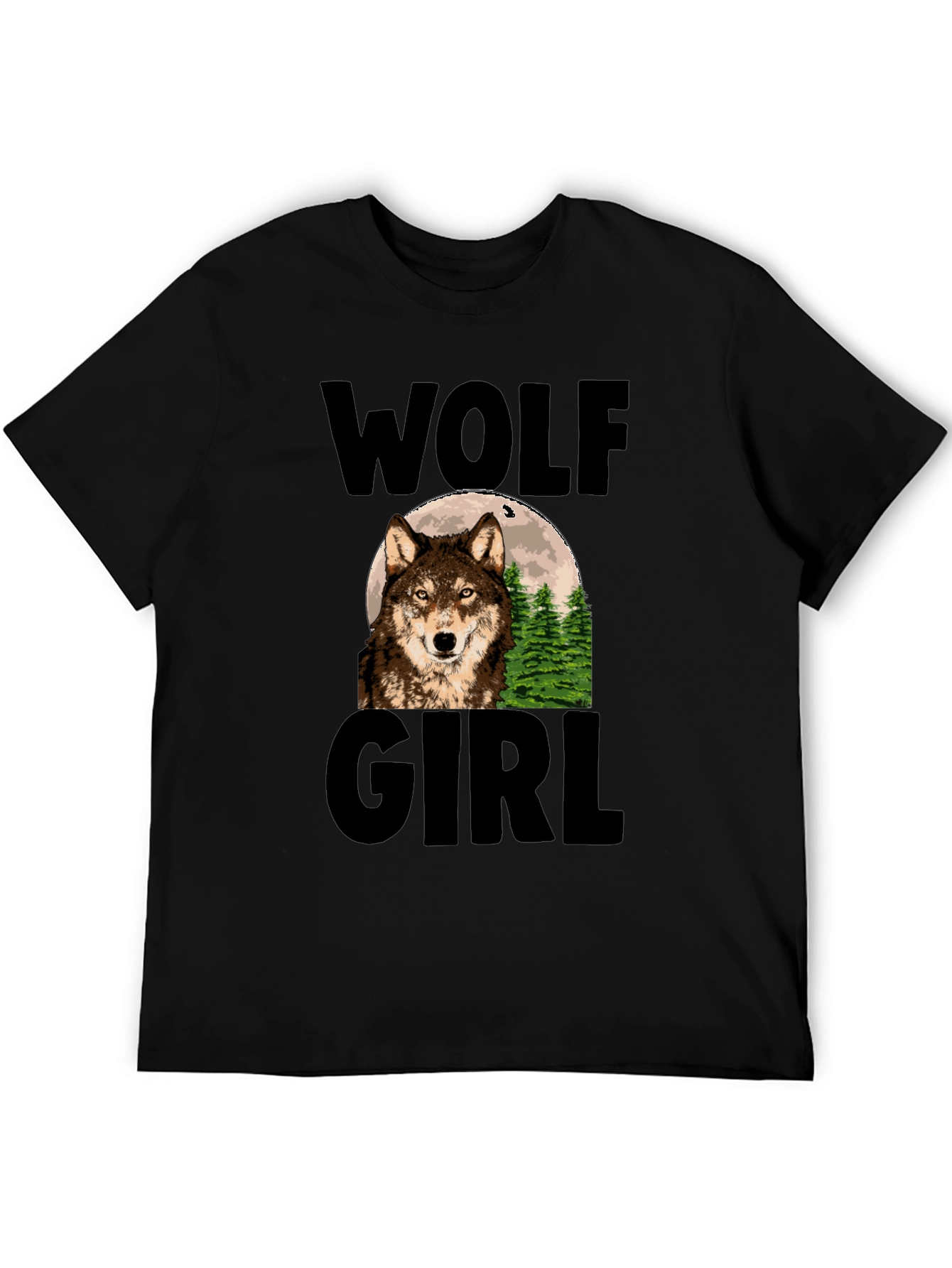 Wolf Girl Graphic Print T-Shirt