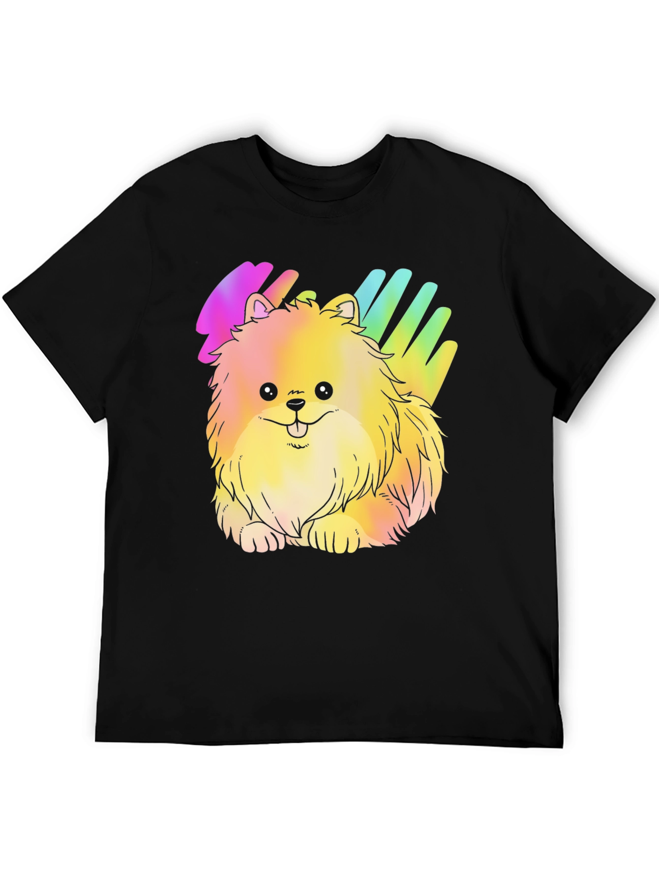 Cute Rainbow Pomeranian Dog Graphic T-Shirt