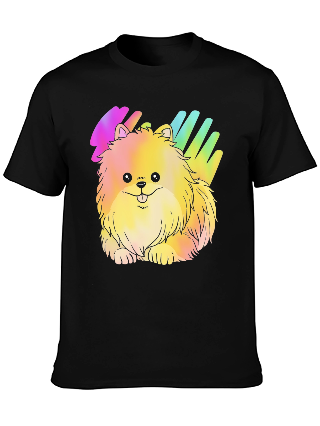 Cute Rainbow Pomeranian Dog Graphic T-Shirt