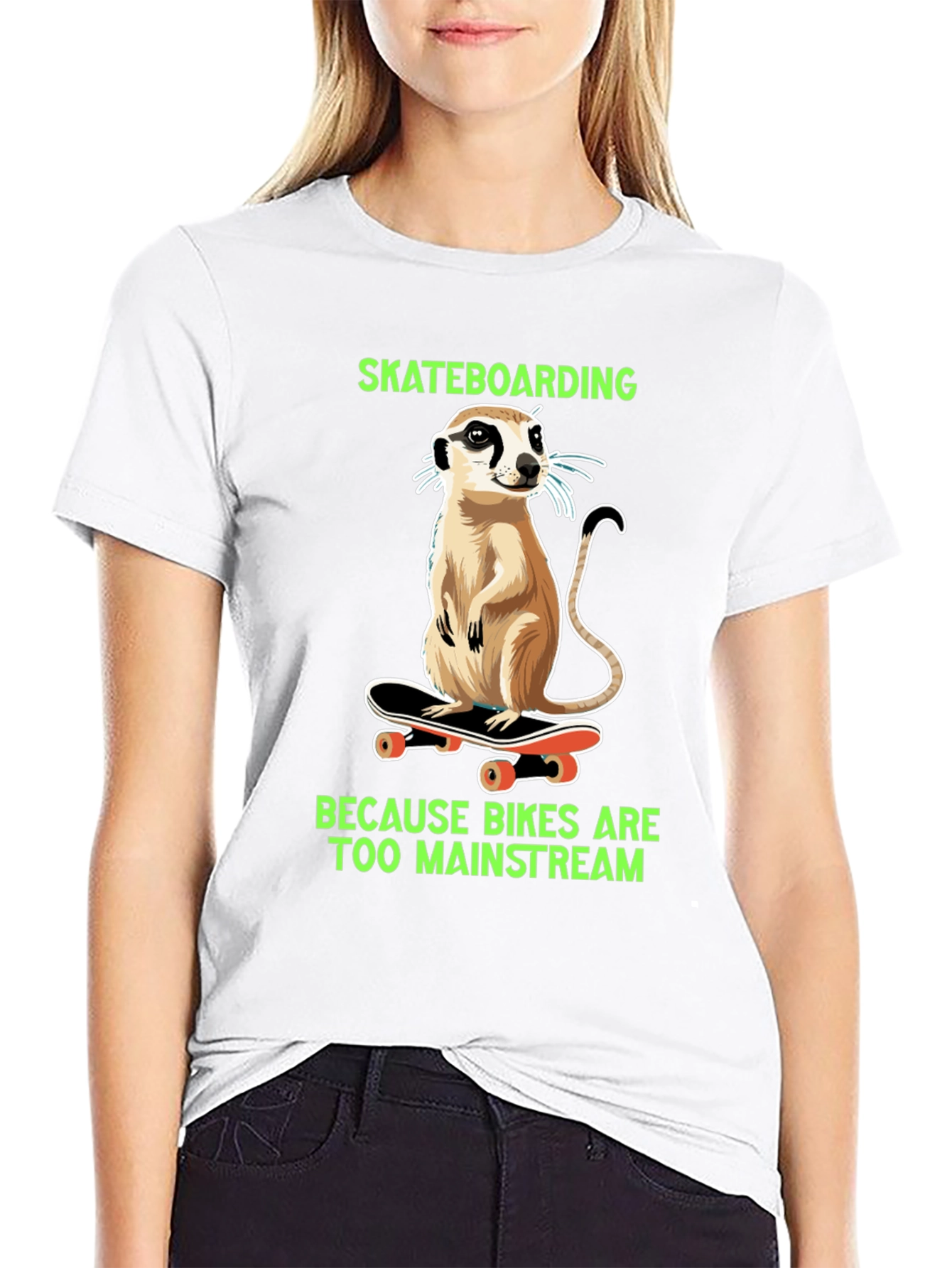Meerkat Skateboarding T-Shirt - Because Bikes Are Too Mainstream