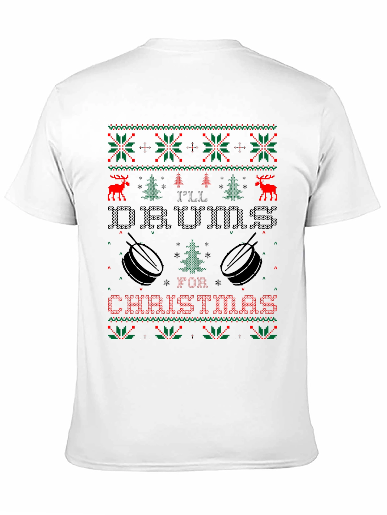 Ill Drums for Christmas Ugly Sweater Style T-Shirt