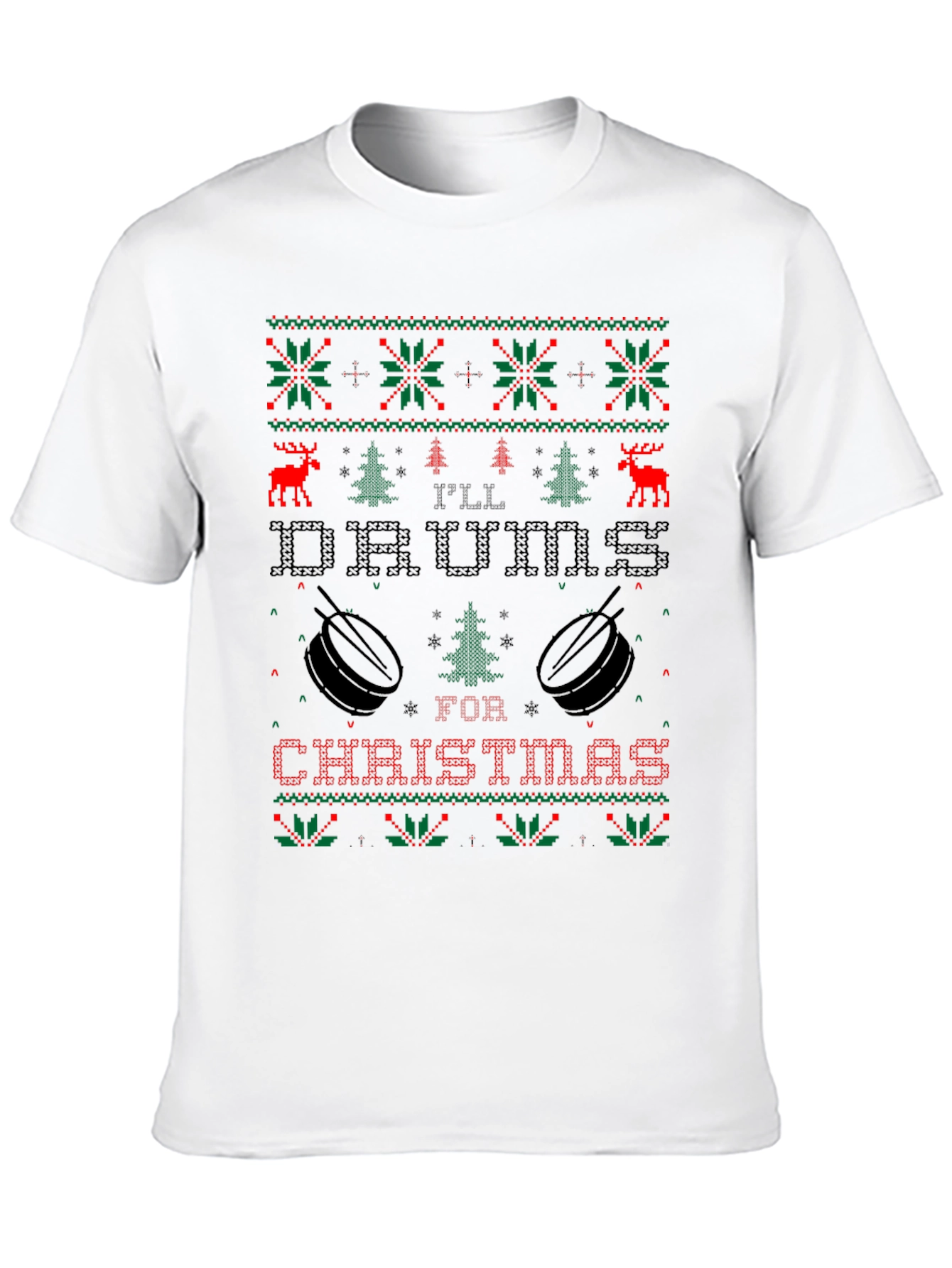Ill Drums for Christmas Ugly Sweater Style T-Shirt