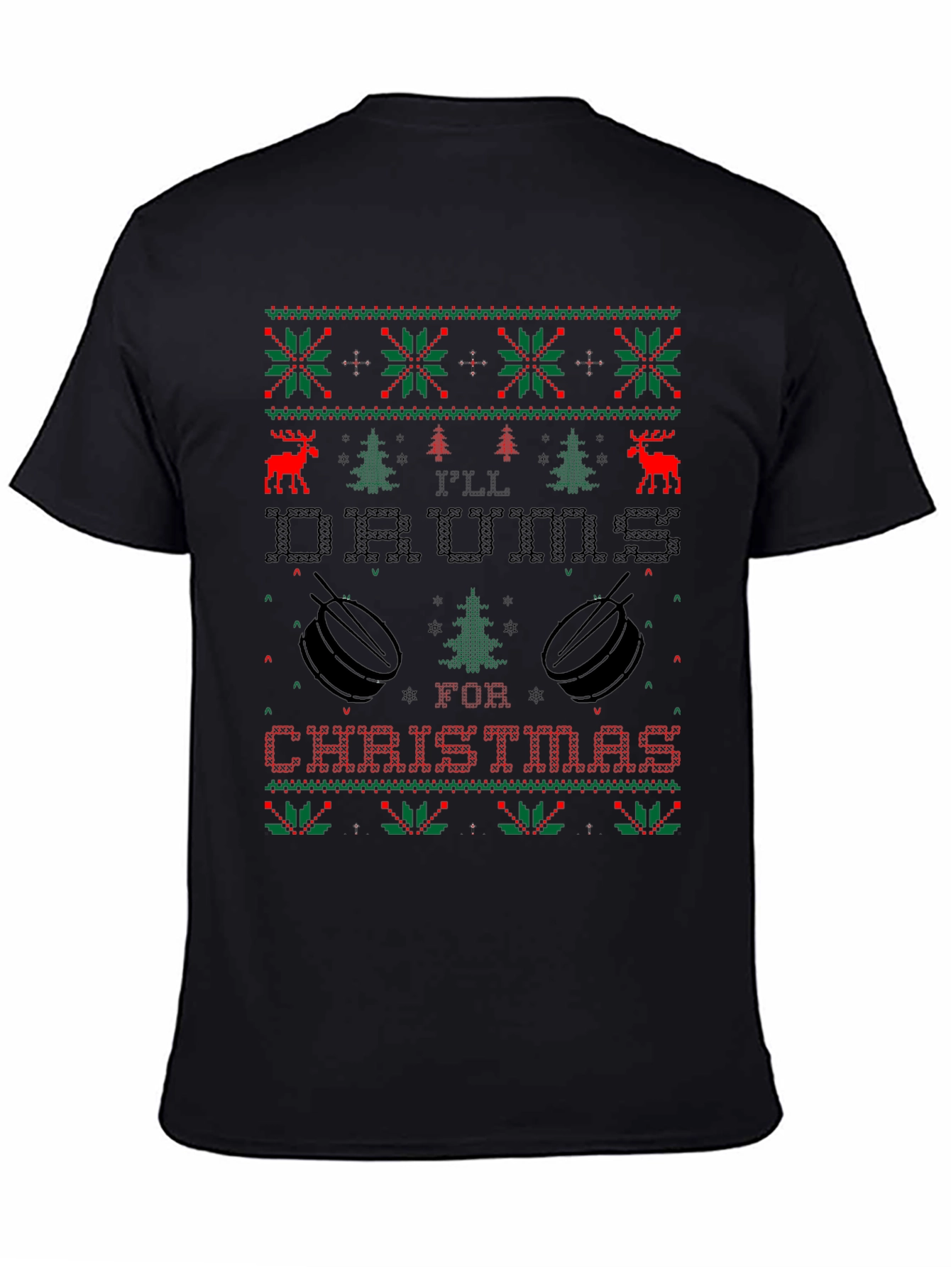 Ill Drums for Christmas Ugly Sweater Style T-Shirt