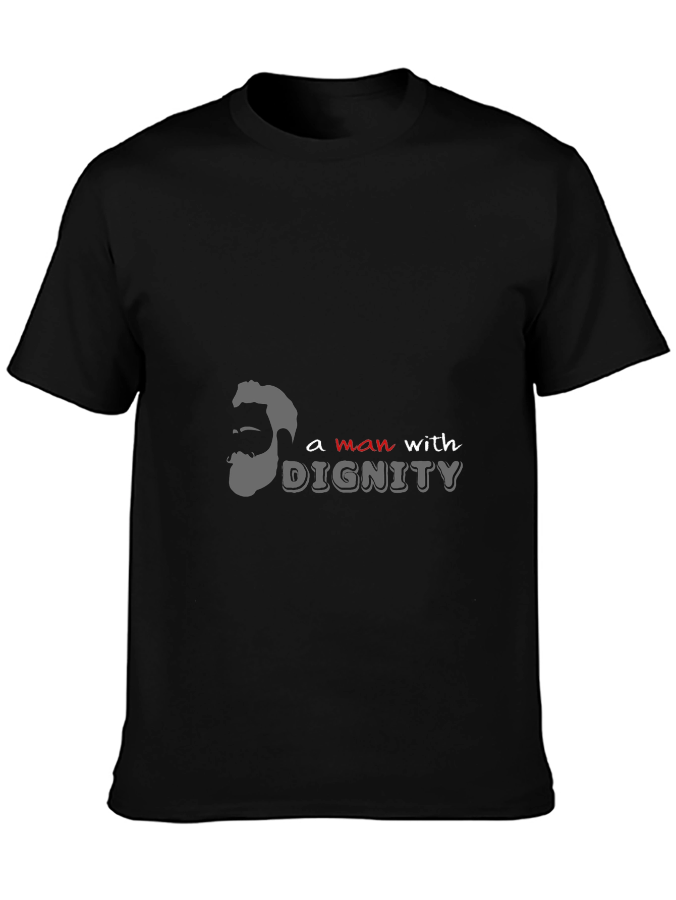 Man With Dignity Graphic Print Black T-Shirt