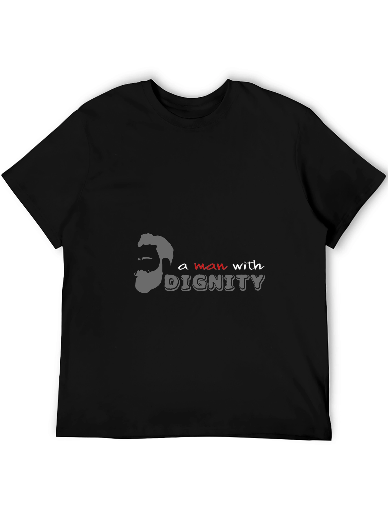 Man With Dignity Graphic Print Black T-Shirt