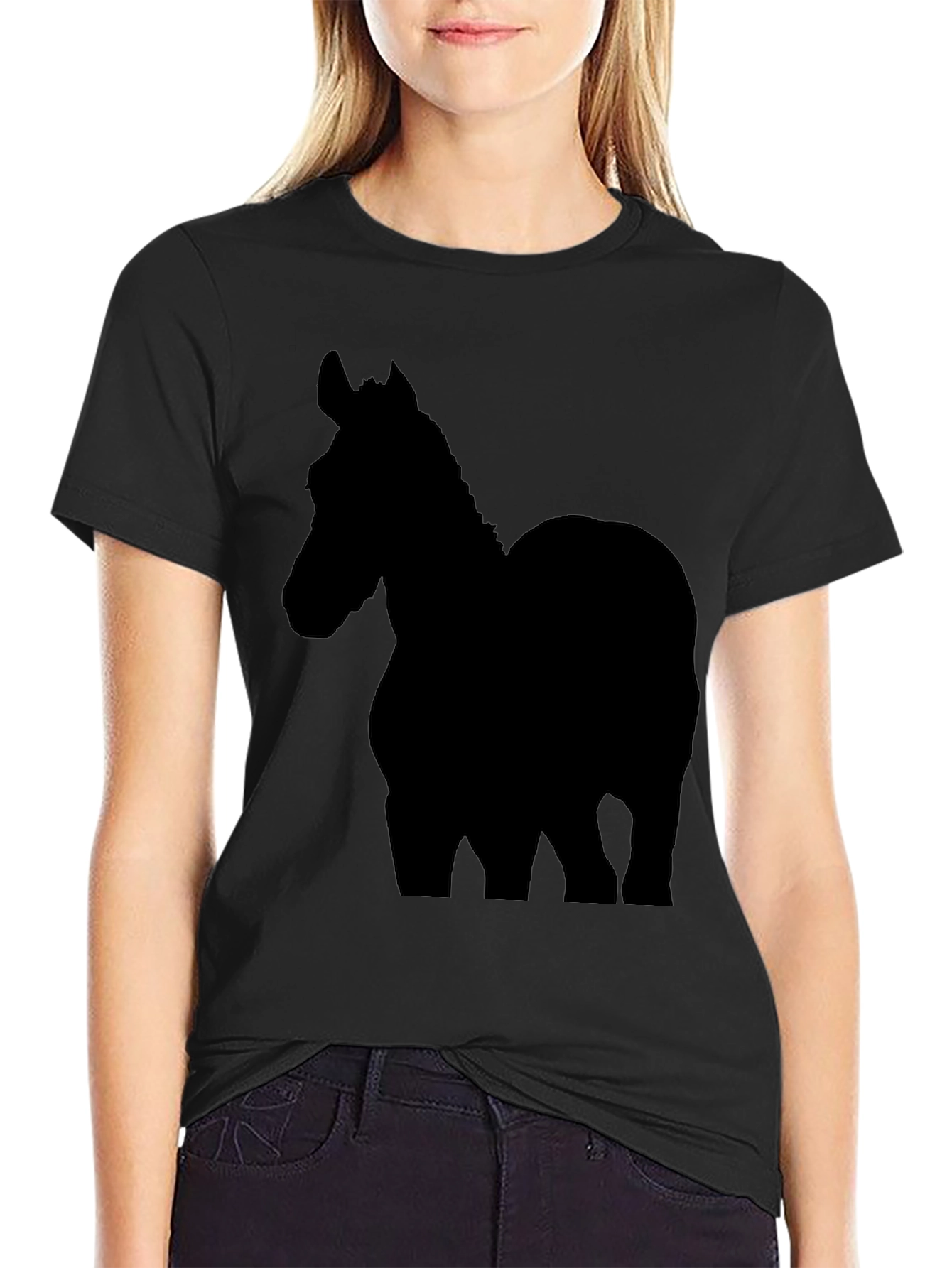 Black Horse Silhouette T-Shirt