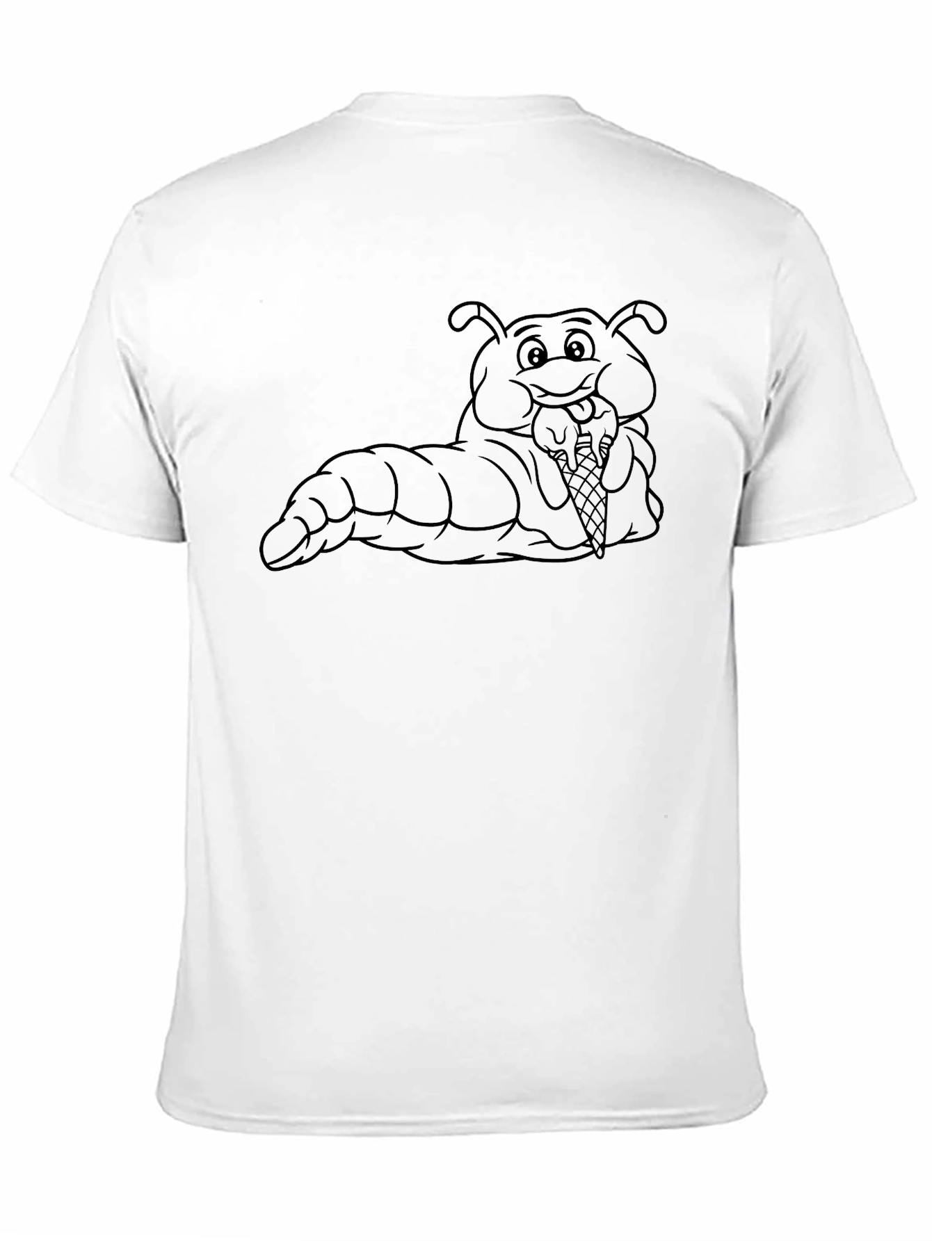 Cartoon Caterpillar Eating Ice Cream Graphic T-Shirt