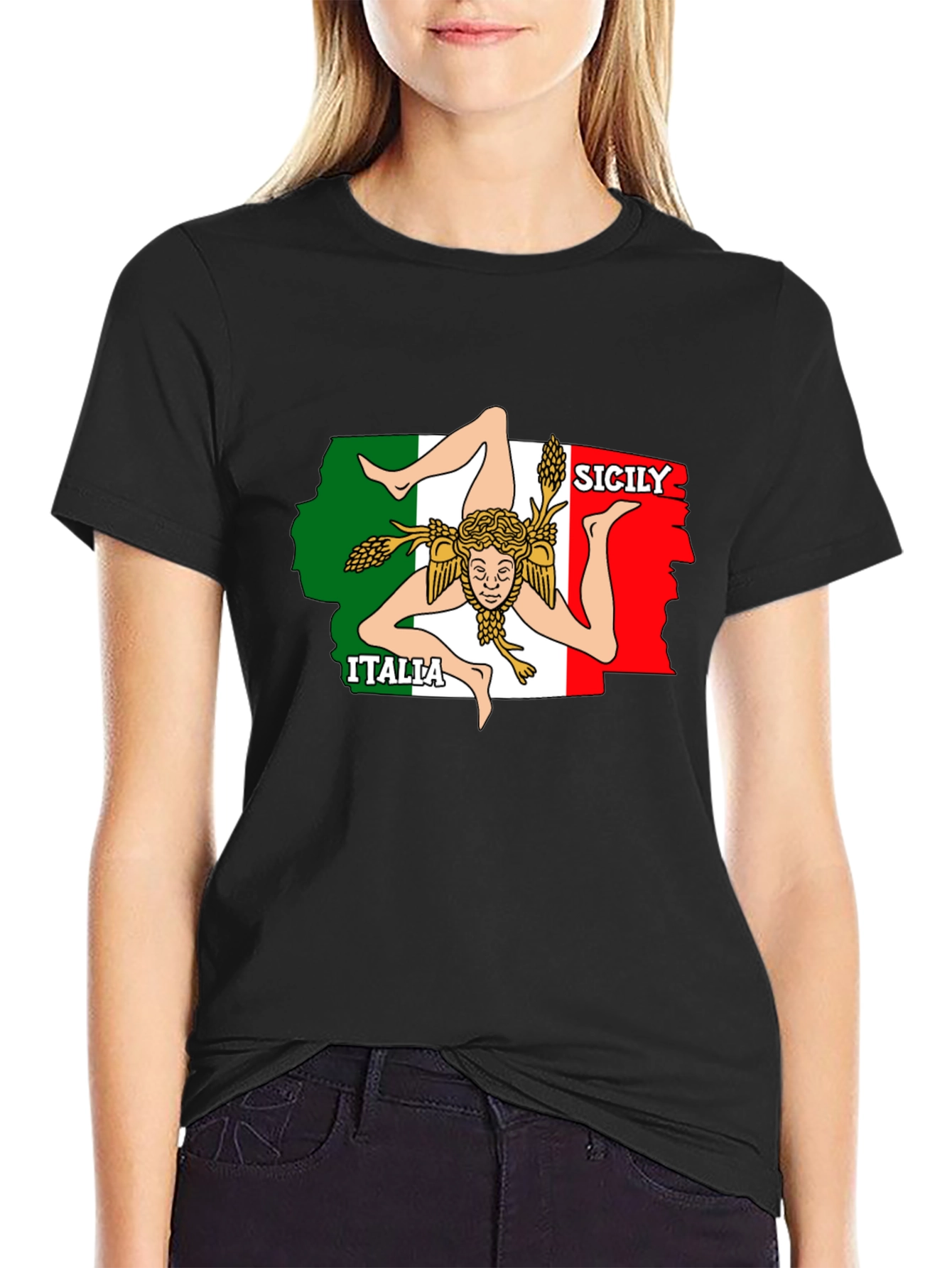 Sicily Italy Flag T-Shirt - Novelty Graphic Tee