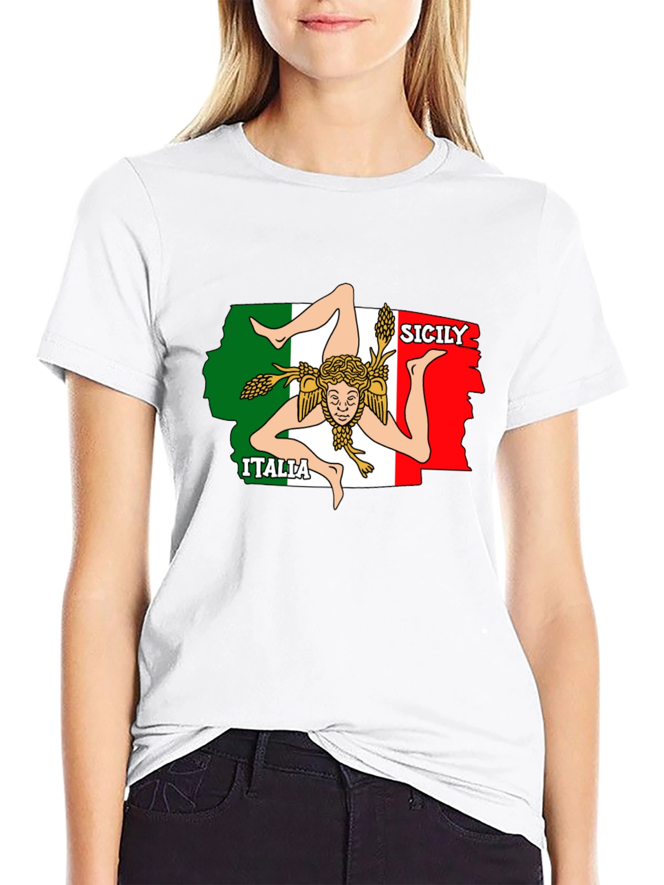Sicily Italy Flag T-Shirt - Novelty Graphic Tee
