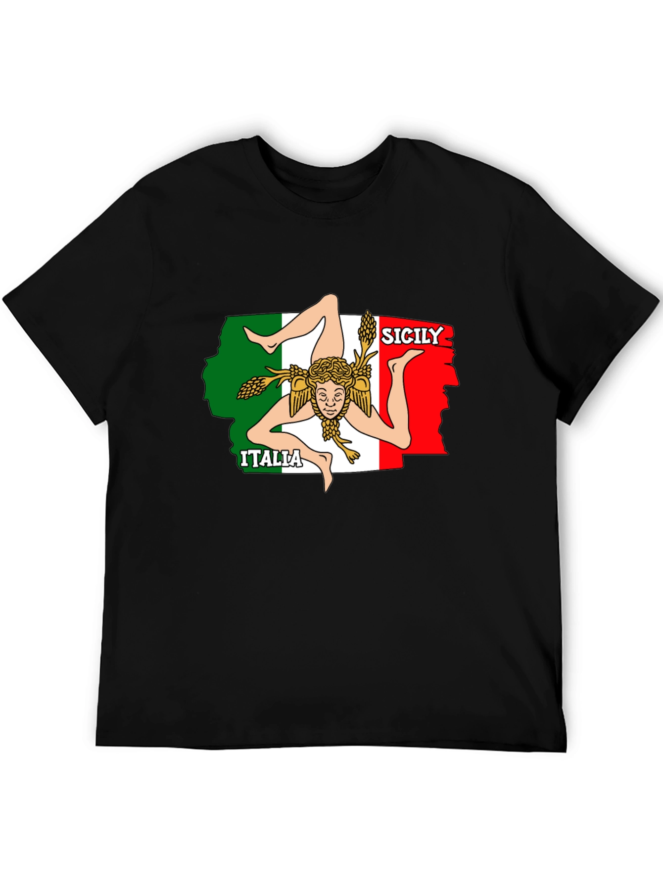 Sicily Italy Flag T-Shirt - Novelty Graphic Tee