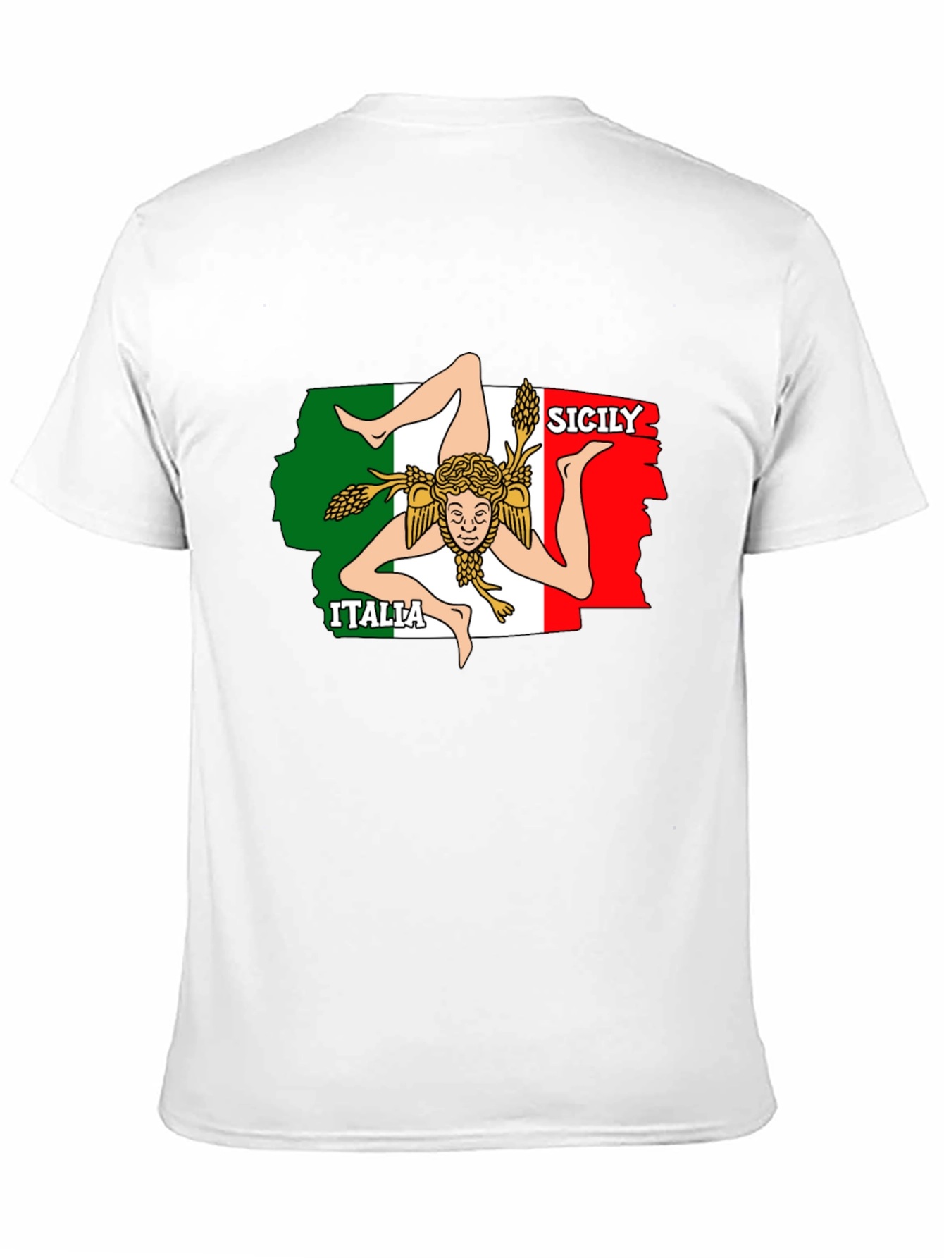 Sicily Italy Flag T-Shirt - Novelty Graphic Tee