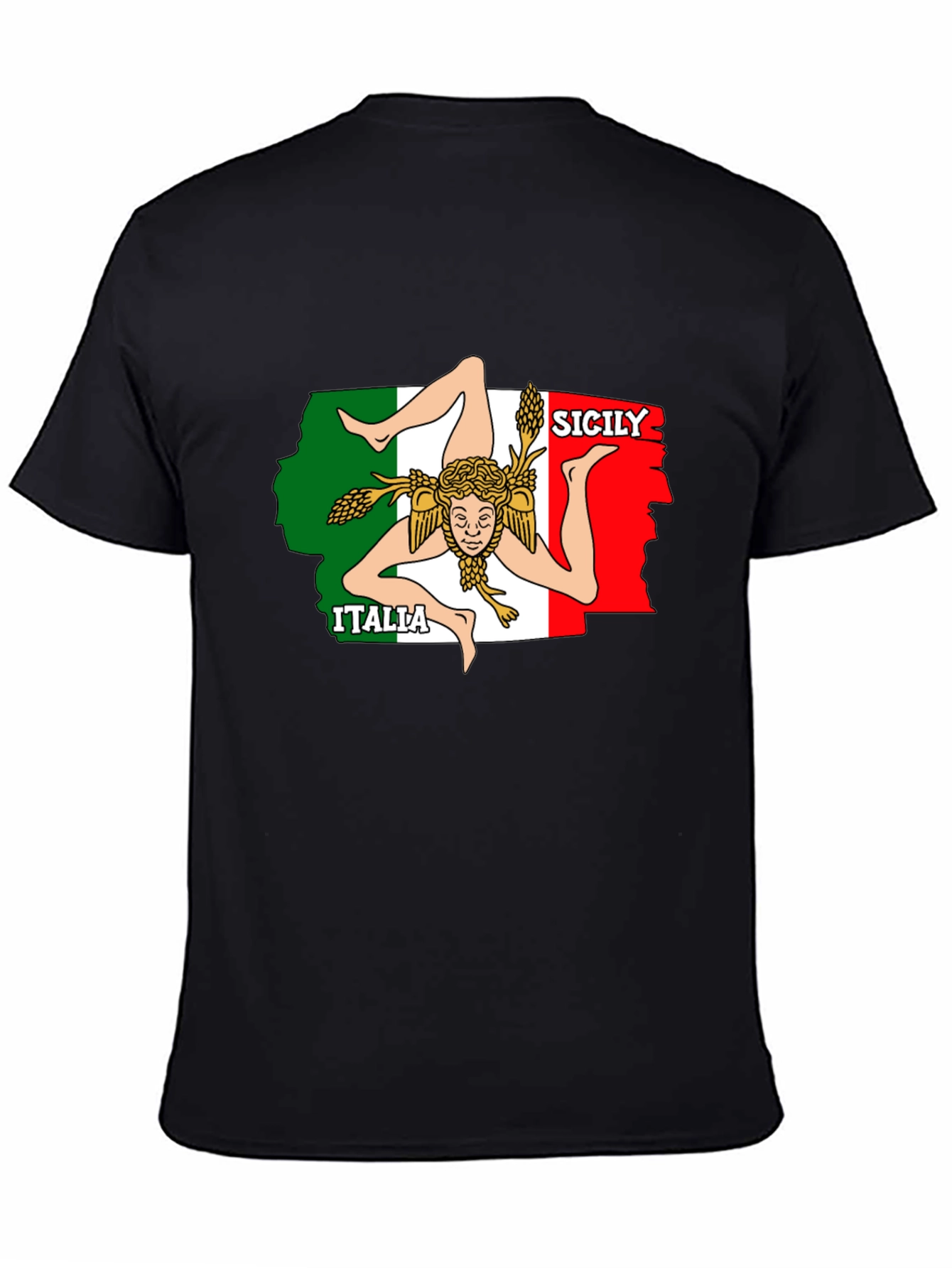 Sicily Italy Flag T-Shirt - Novelty Graphic Tee