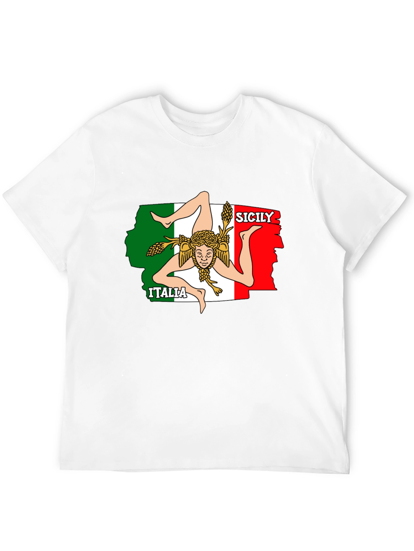 Sicily Italy Flag T-Shirt - Novelty Graphic Tee
