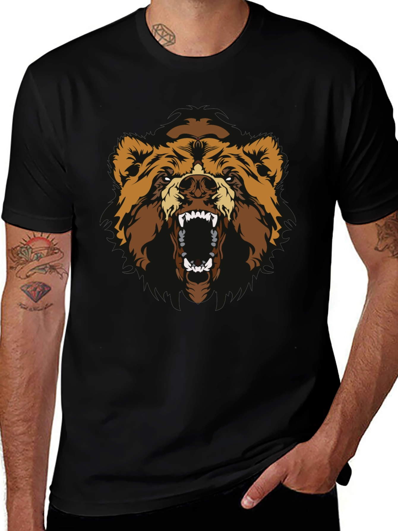 Grizzly Bear Graphic Tee - Bold Statement Shirt