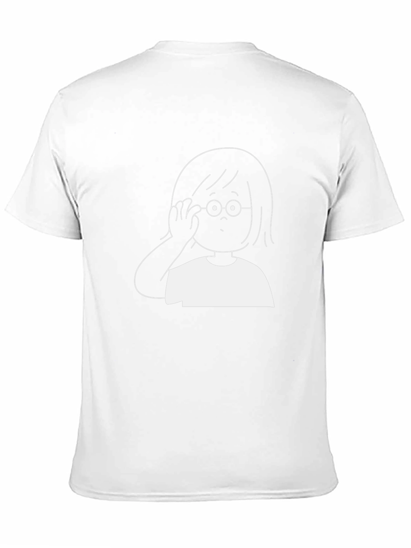 Cartoon Girl Graphic Tee - Black Cotton Comfort