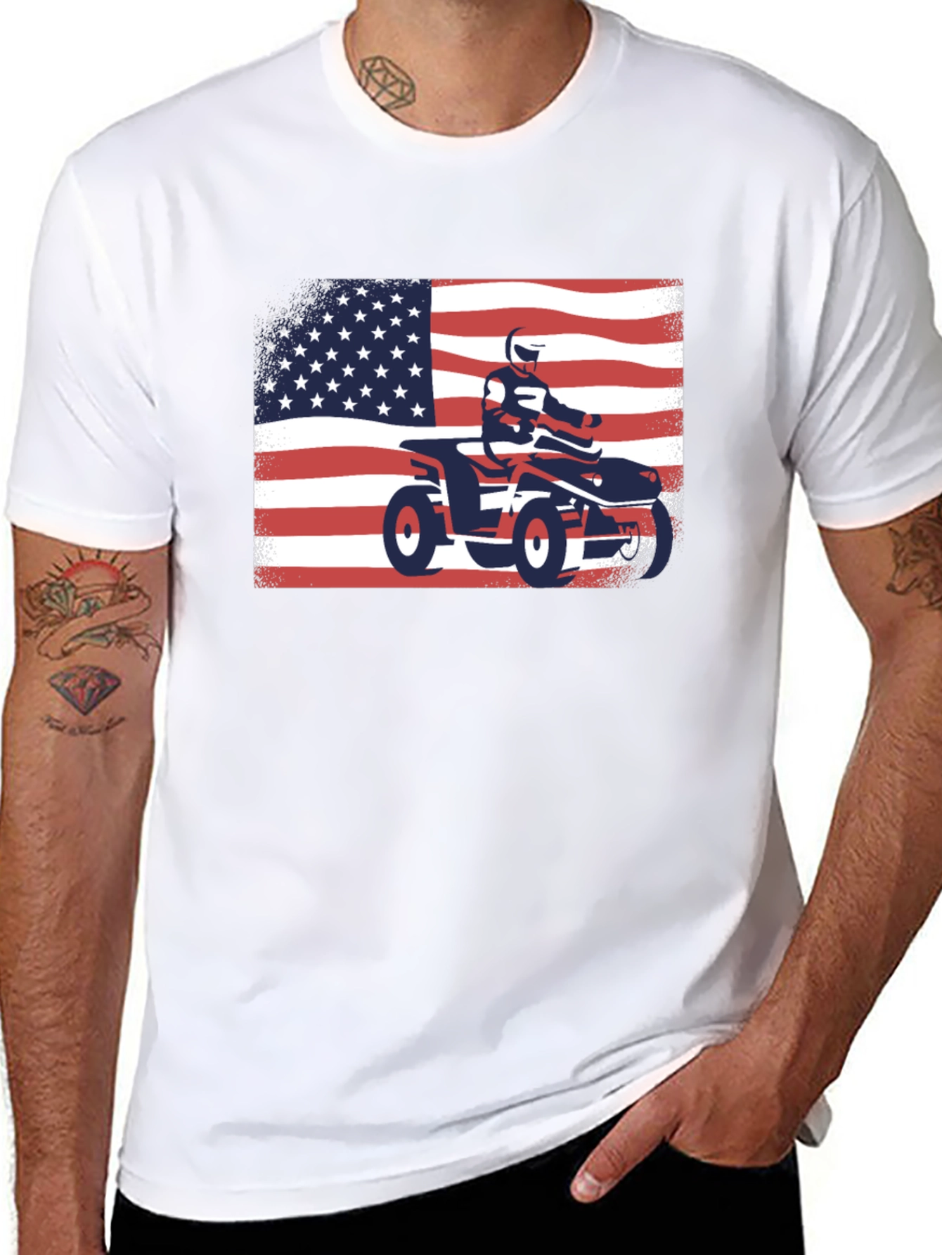 American Flag ATV Rider T-Shirt