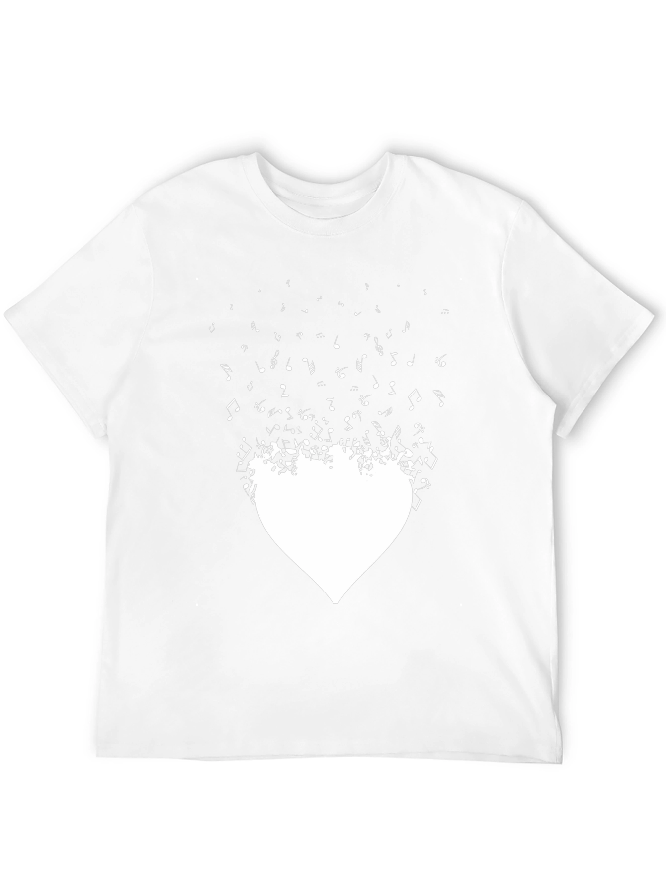 Musical Heartbeat Graphic Tee - Stylish Black Cotton T-Shirt