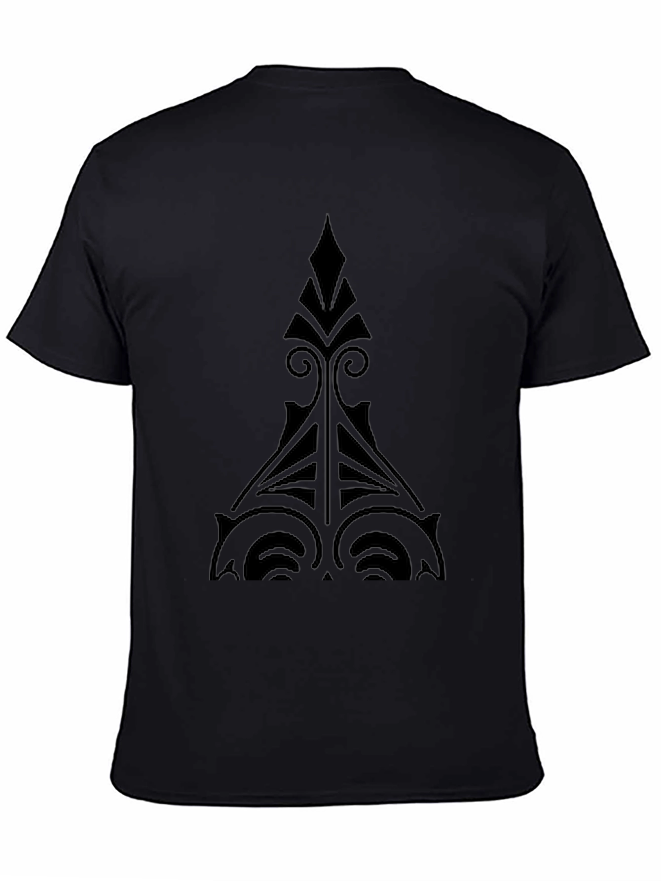 Stylish Black T-Shirt with Geometric Design