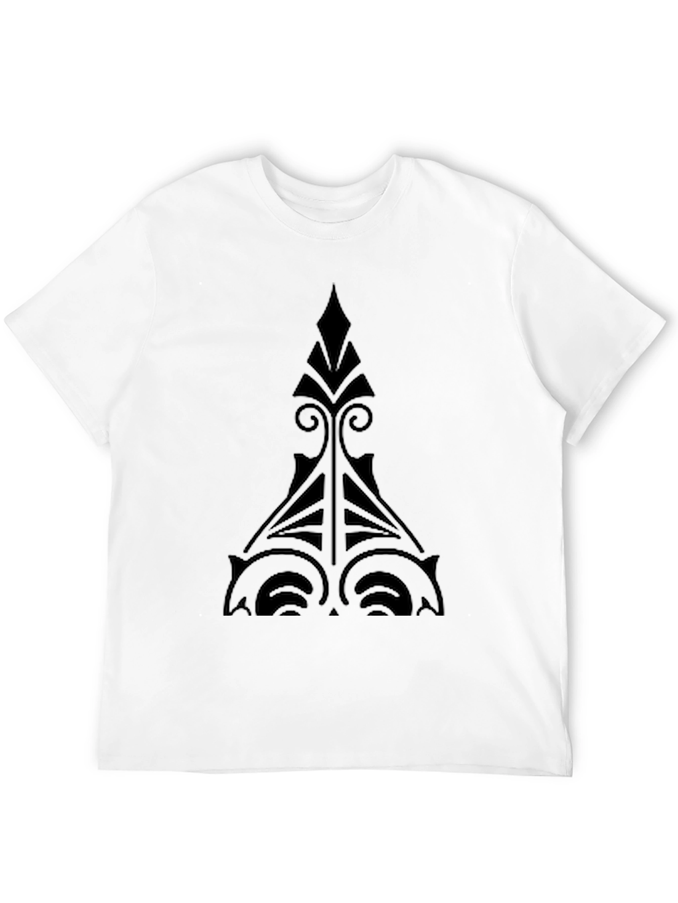 Stylish Black T-Shirt with Geometric Design