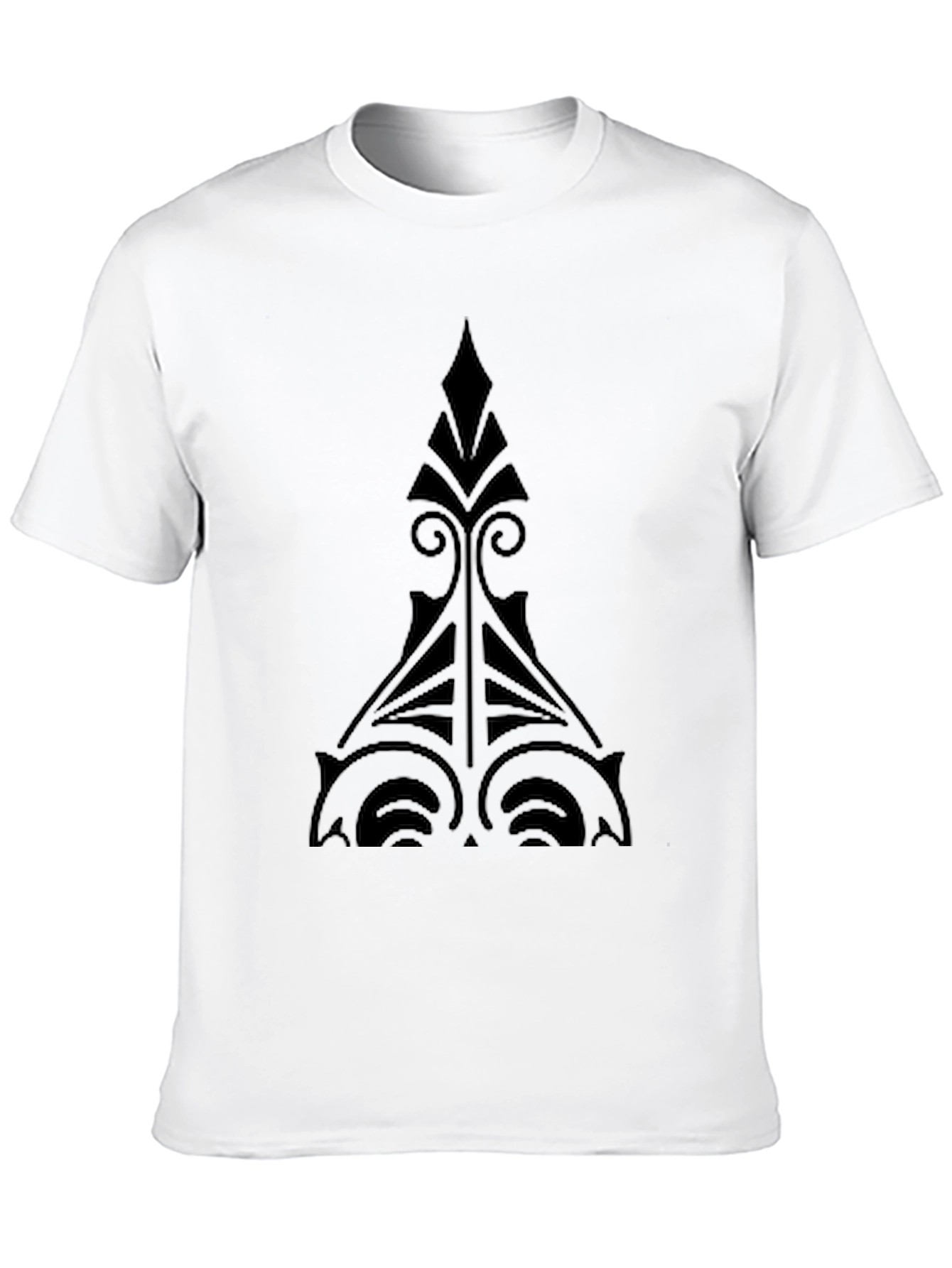 Stylish Black T-Shirt with Geometric Design