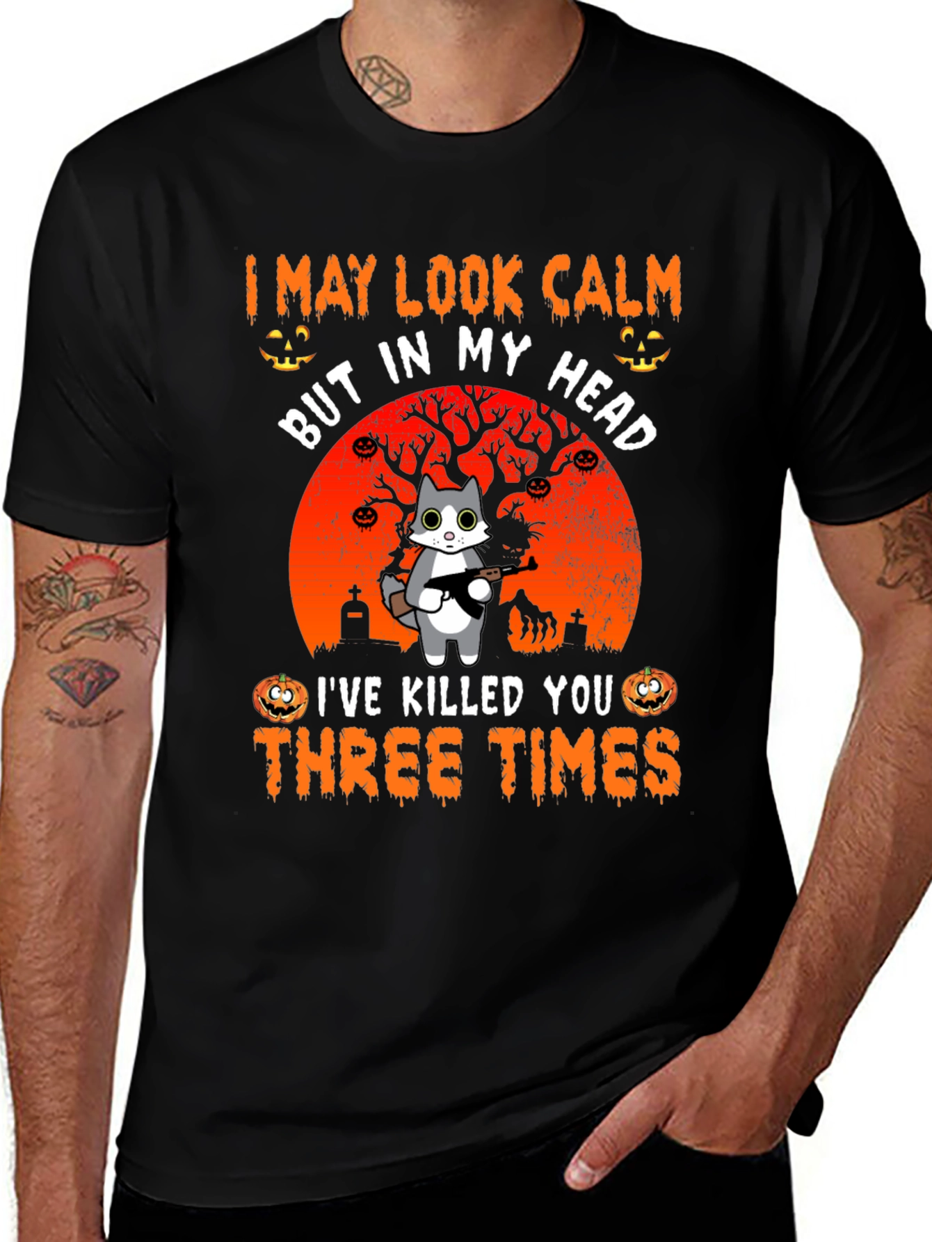 Calm Cat Halloween T-Shirt