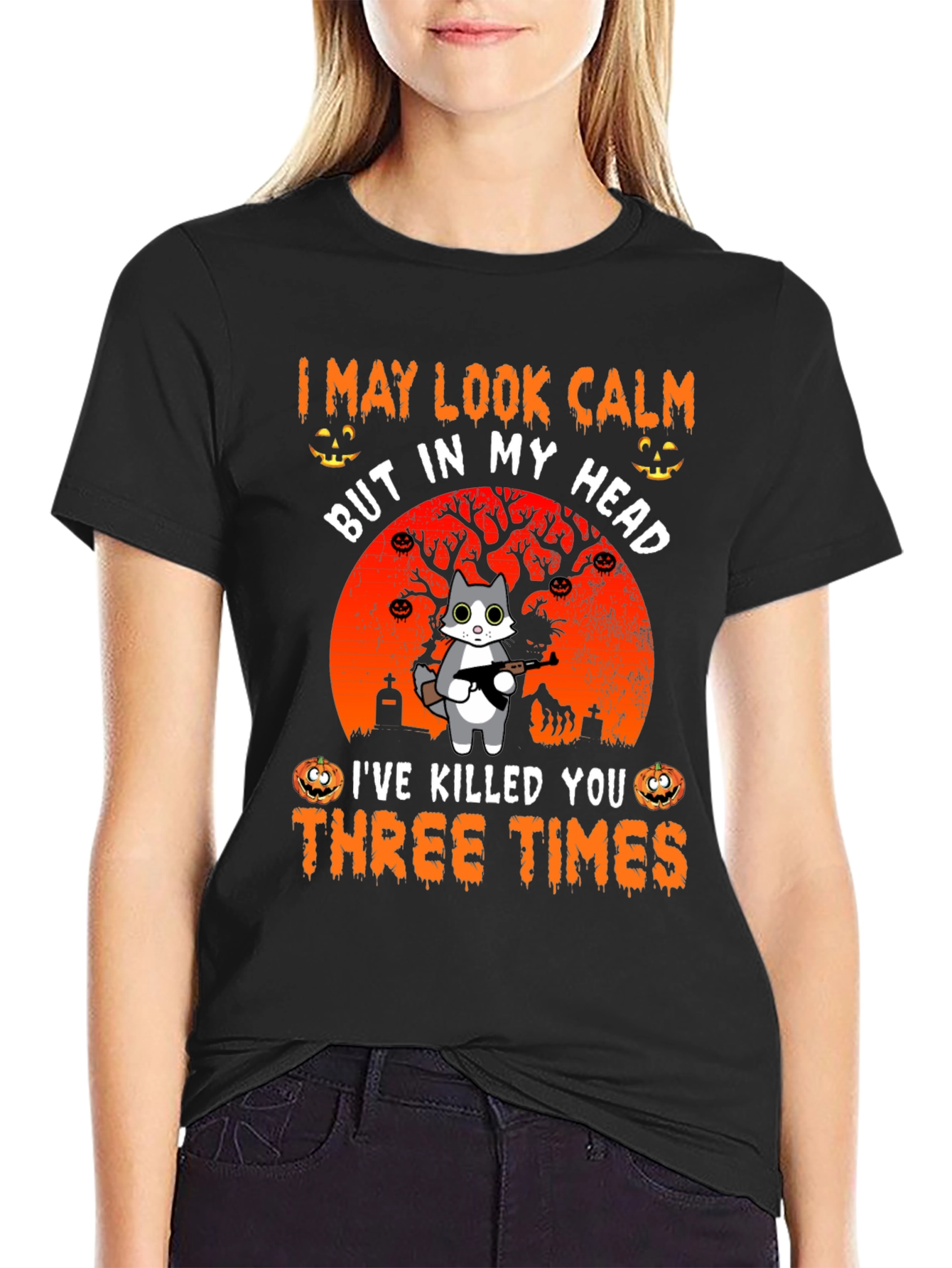 Calm Cat Halloween T-Shirt
