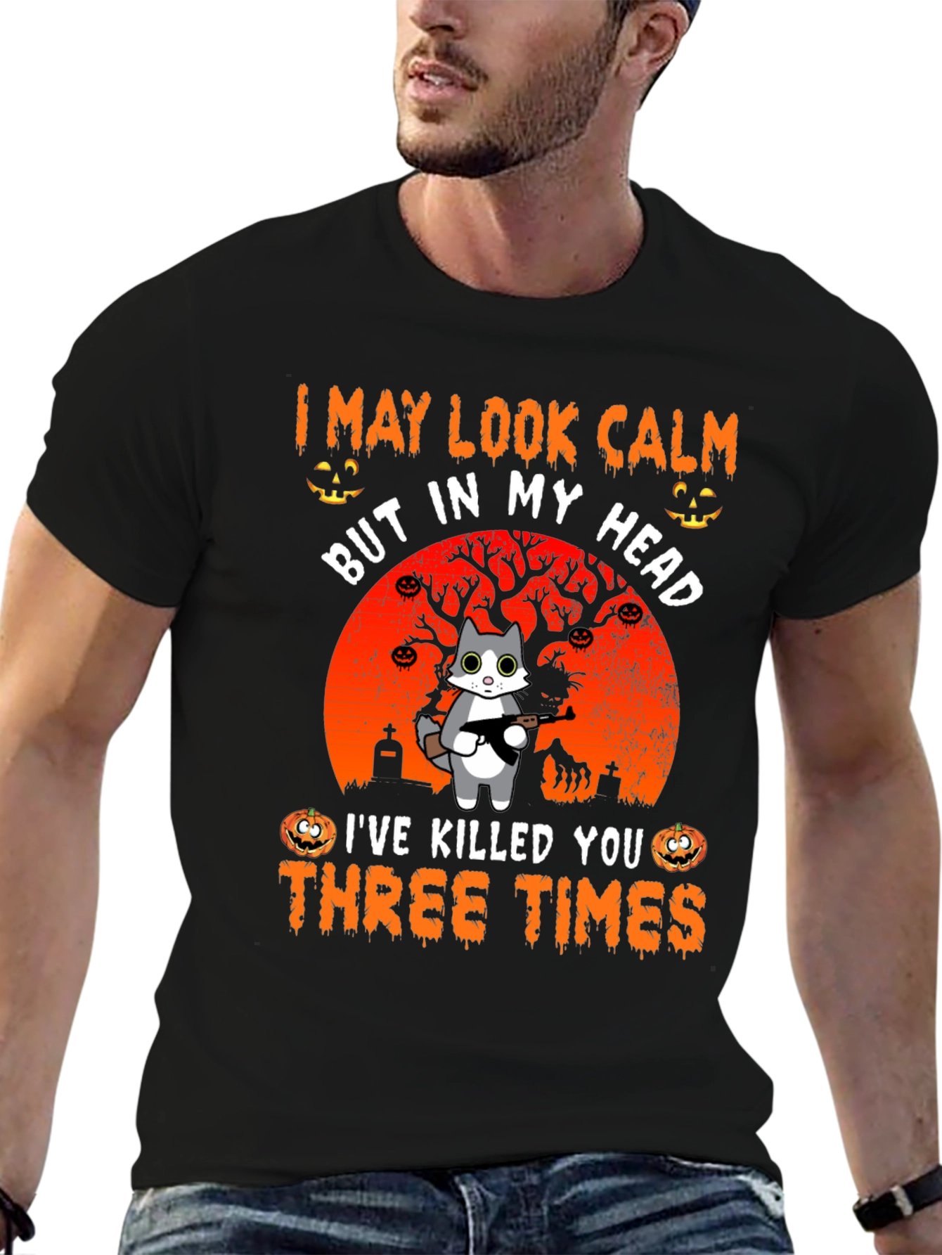 Calm Cat Halloween T-Shirt