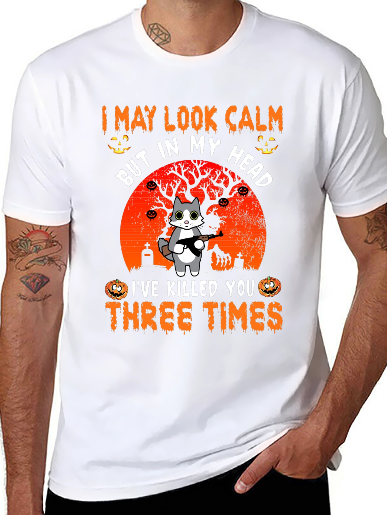 Calm Cat Halloween T-Shirt