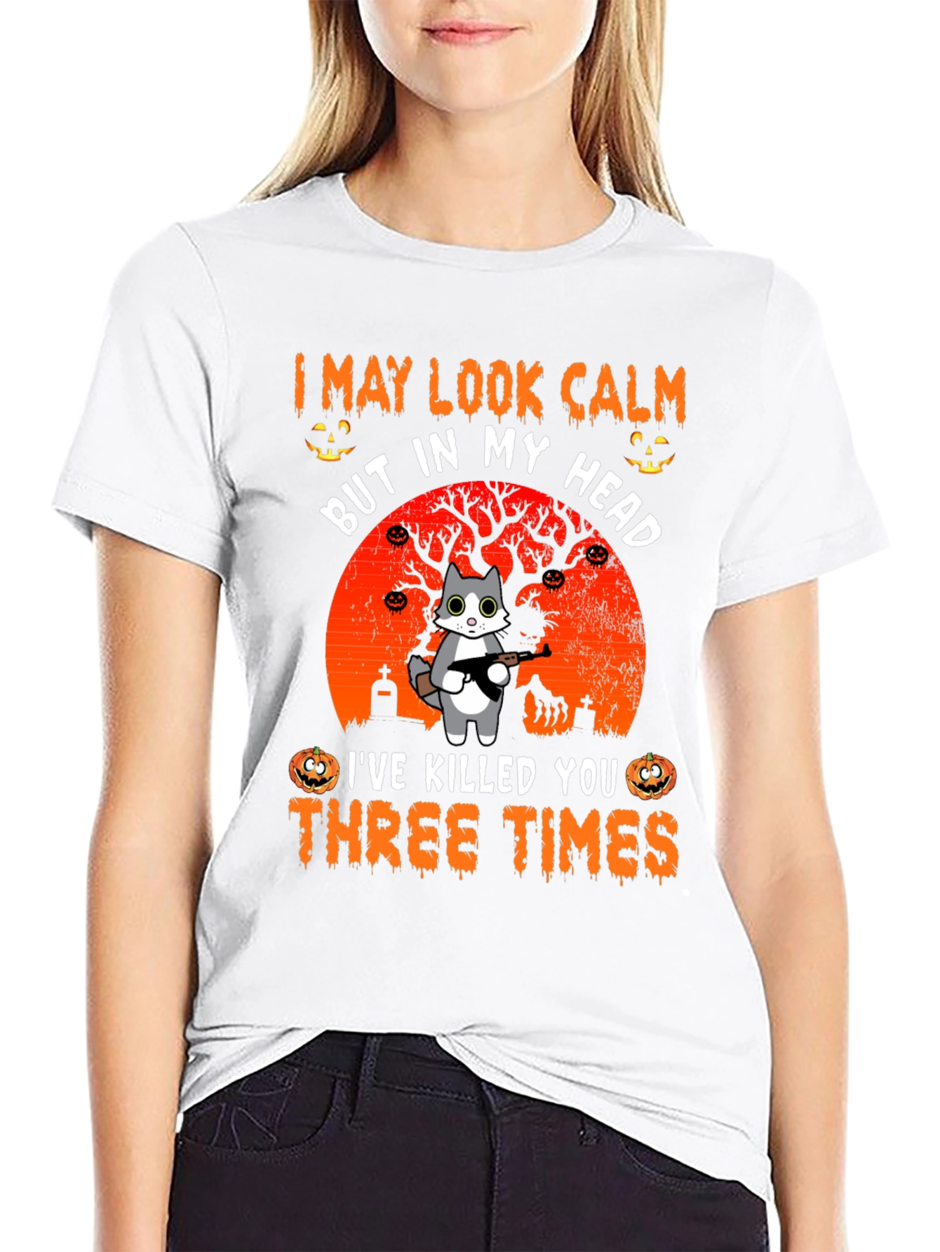 Calm Cat Halloween T-Shirt