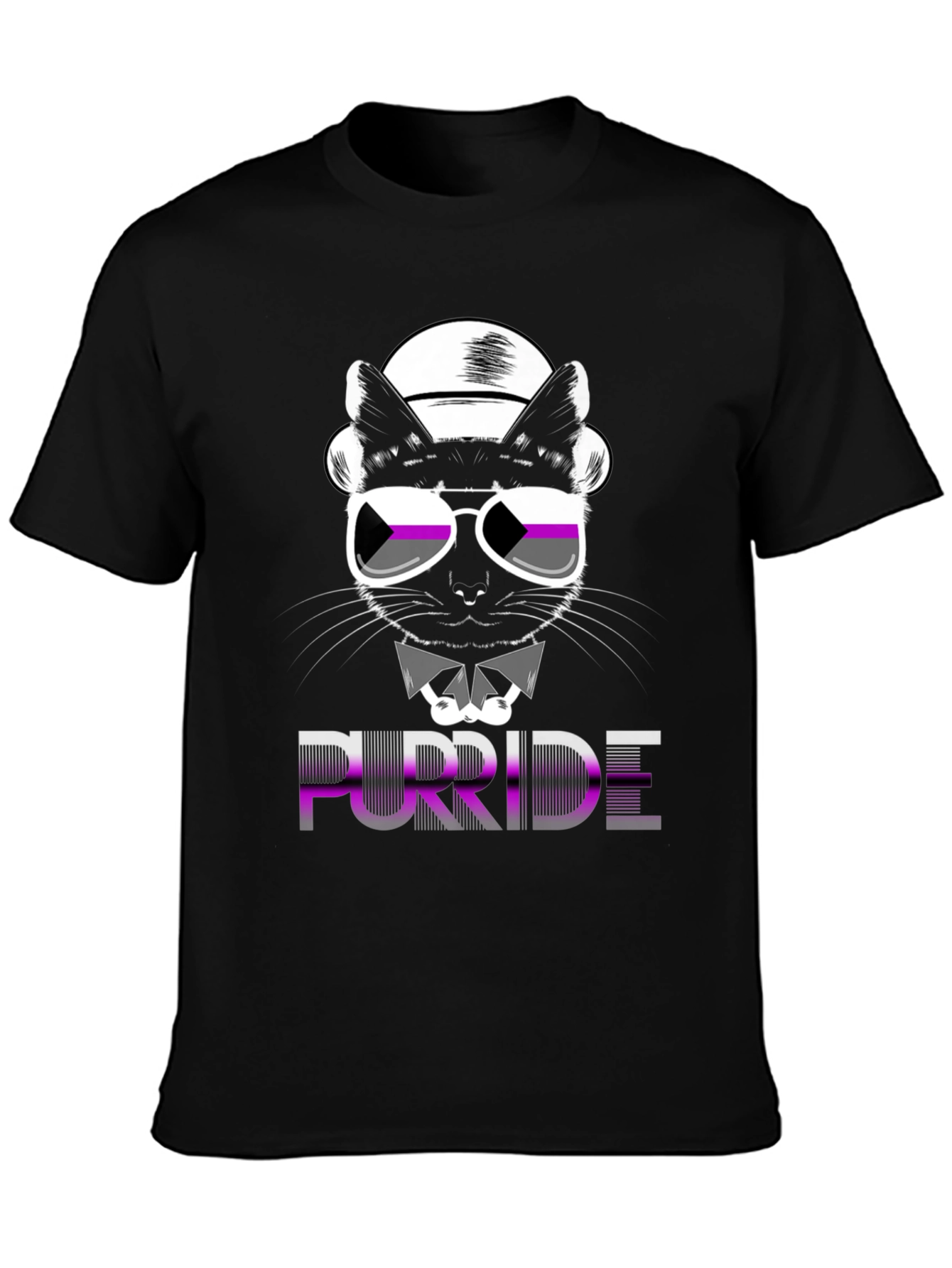 Purride Cat Graphic T-Shirt - Asexual Pride