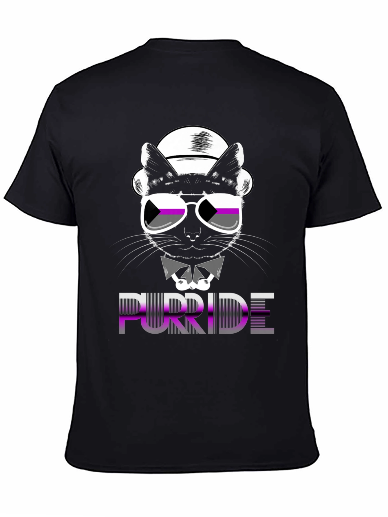 Purride Cat Graphic T-Shirt - Asexual Pride