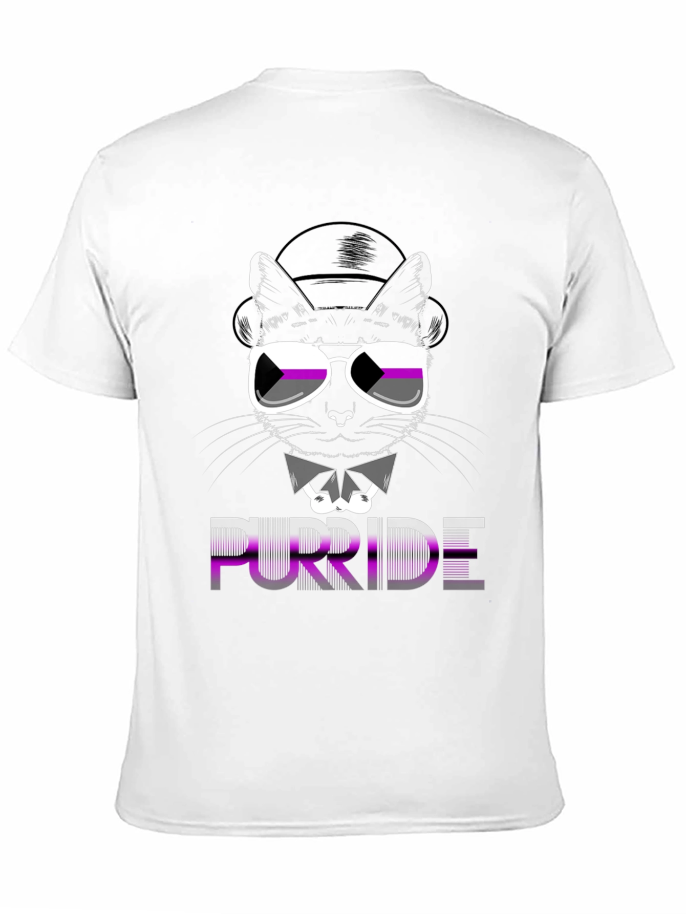 Purride Cat Graphic T-Shirt - Asexual Pride