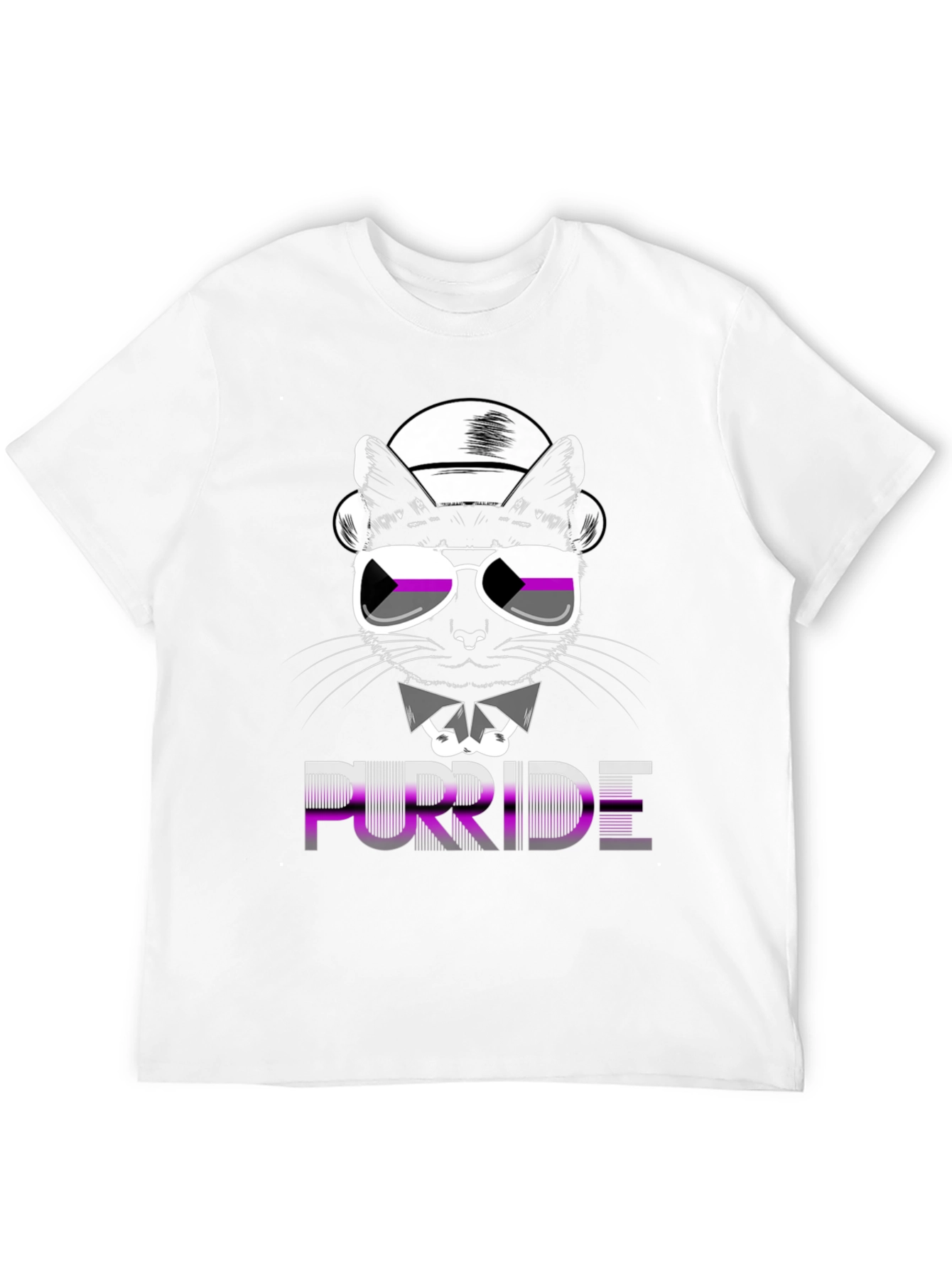 Purride Cat Graphic T-Shirt - Asexual Pride
