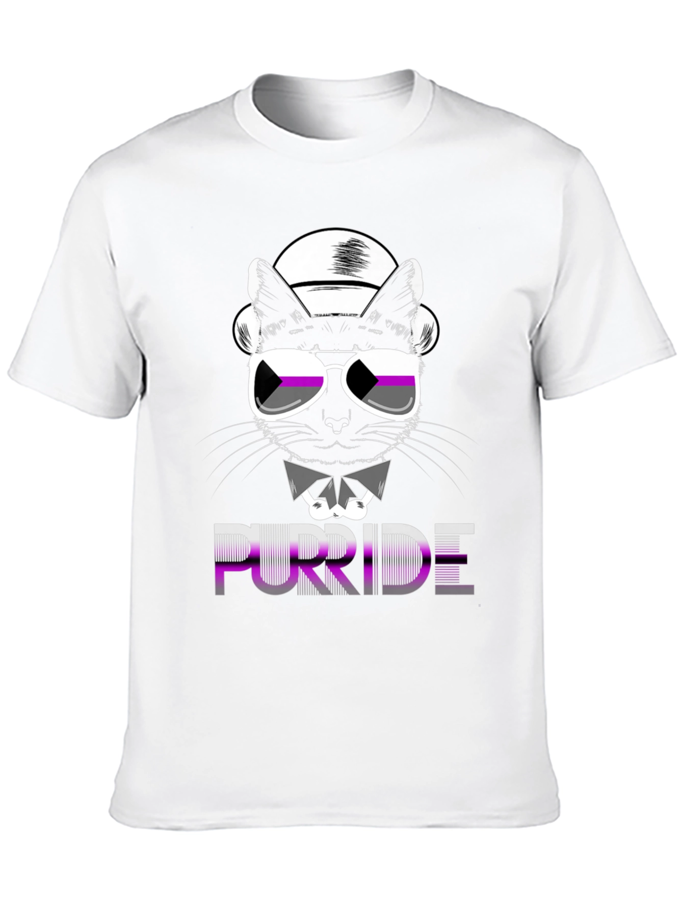 Purride Cat Graphic T-Shirt - Asexual Pride