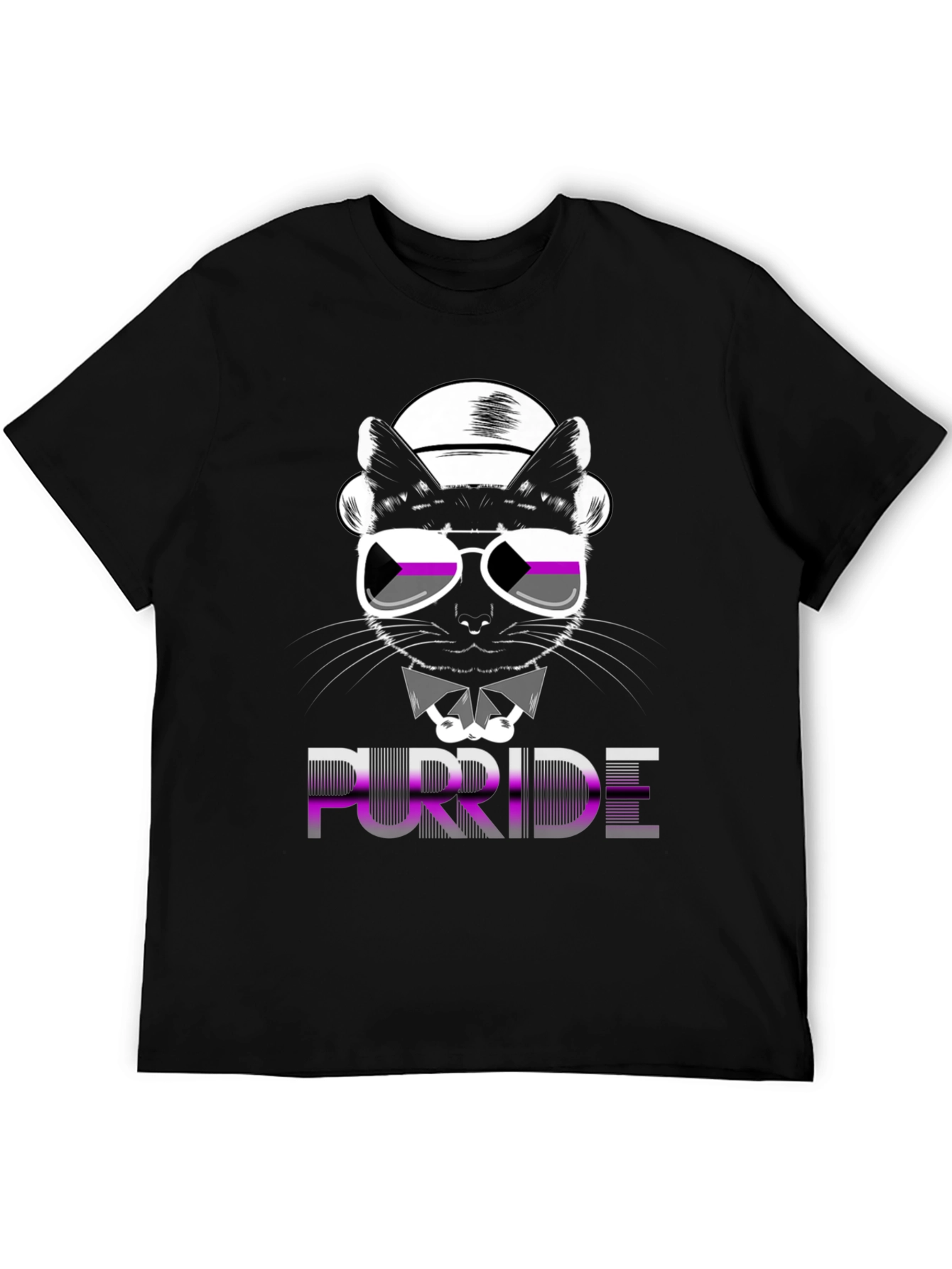 Purride Cat Graphic T-Shirt - Asexual Pride
