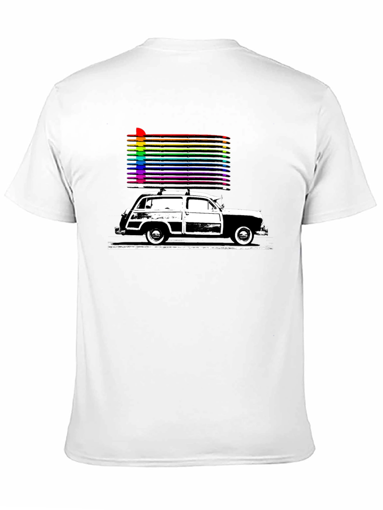 Retro Car Rainbow T-Shirt - Classic Style