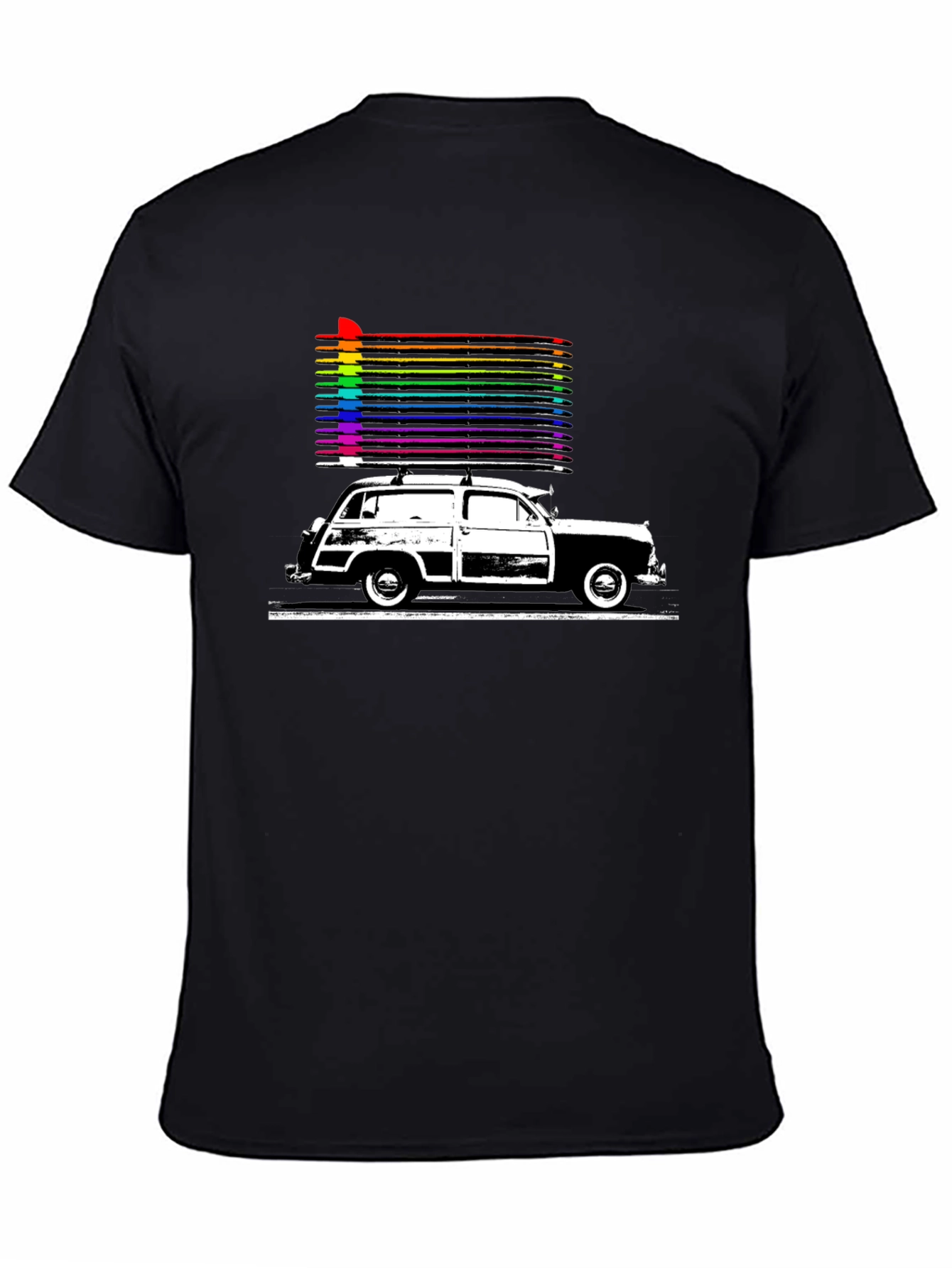 Retro Car Rainbow T-Shirt - Classic Style