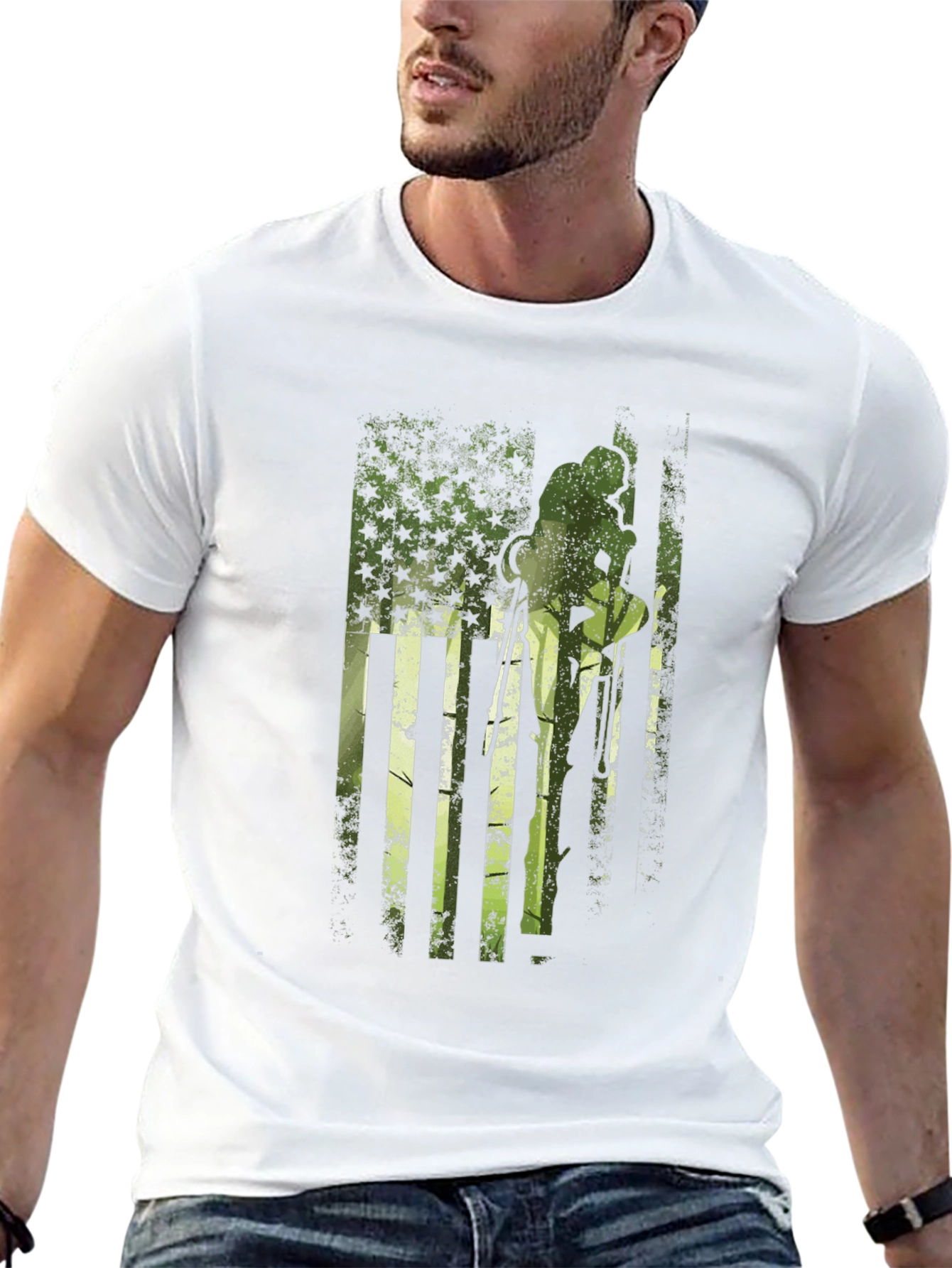 American Flag Dirt Bike T-Shirt